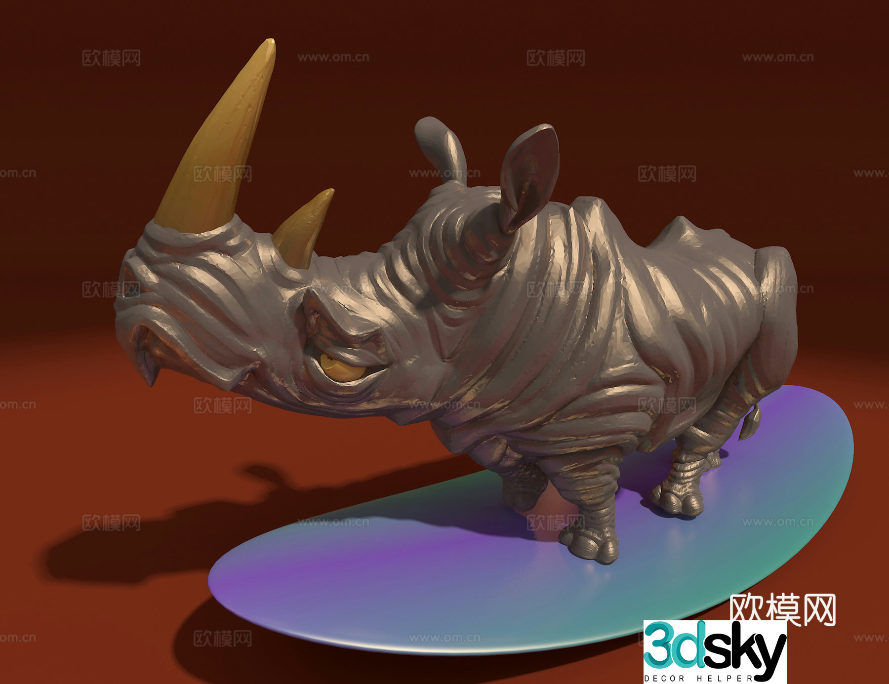 Rhino ornament 3d model