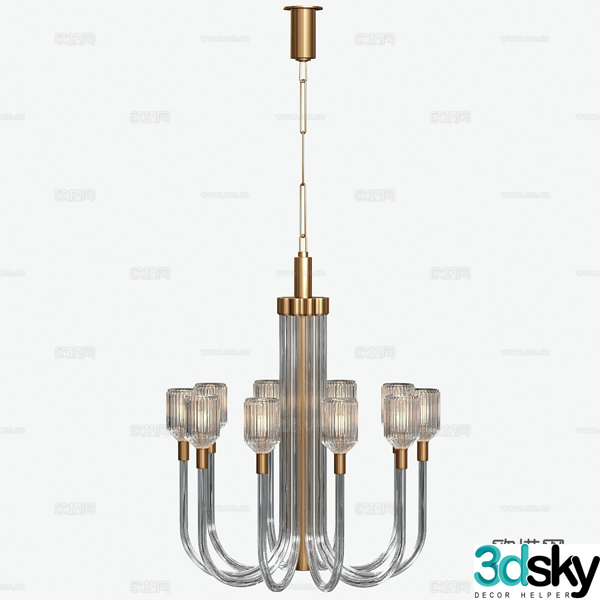 New Chinese craft chandelier 3D model