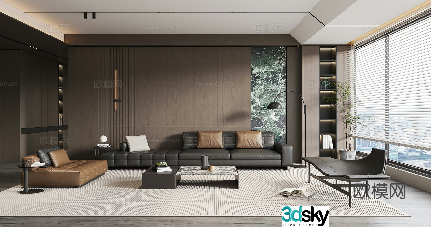 Modern Italian living room 3d model