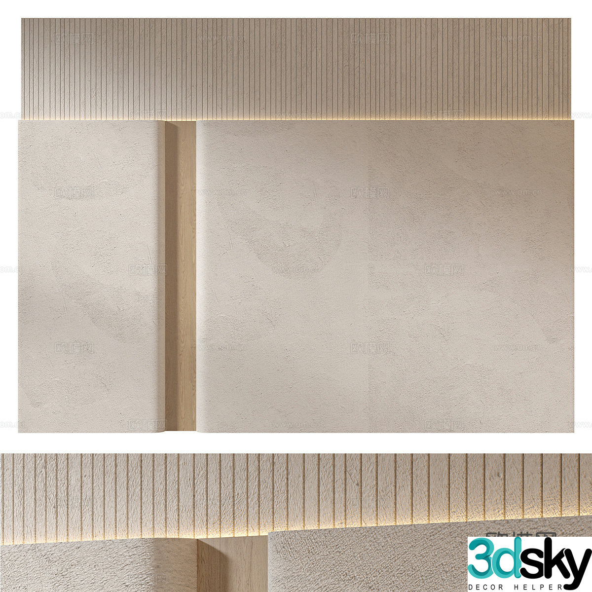 New Chinese style background wall 3d model