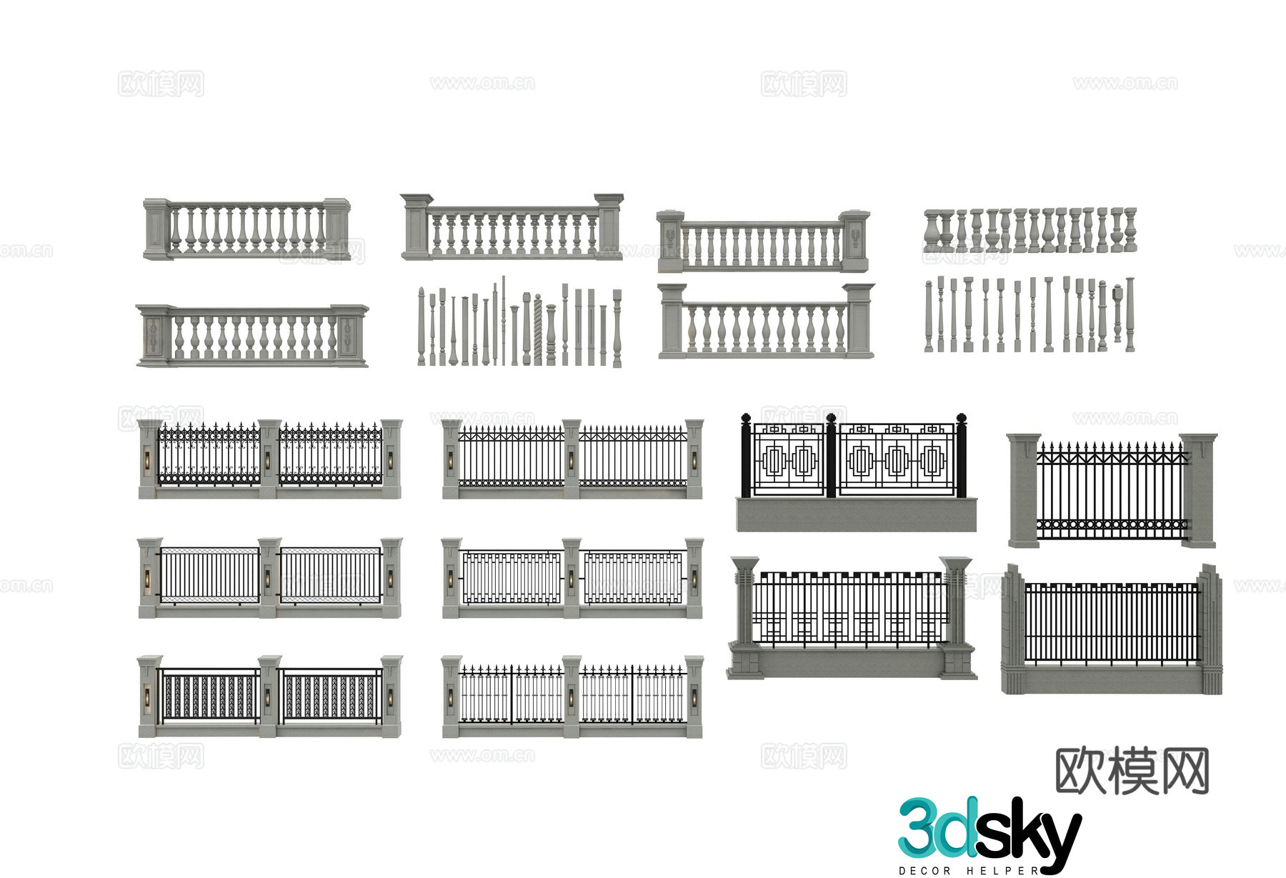 Simple European wall 3D model