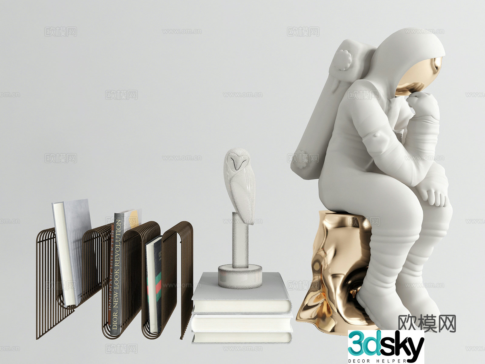 Modern book clip small ornaments 3d model