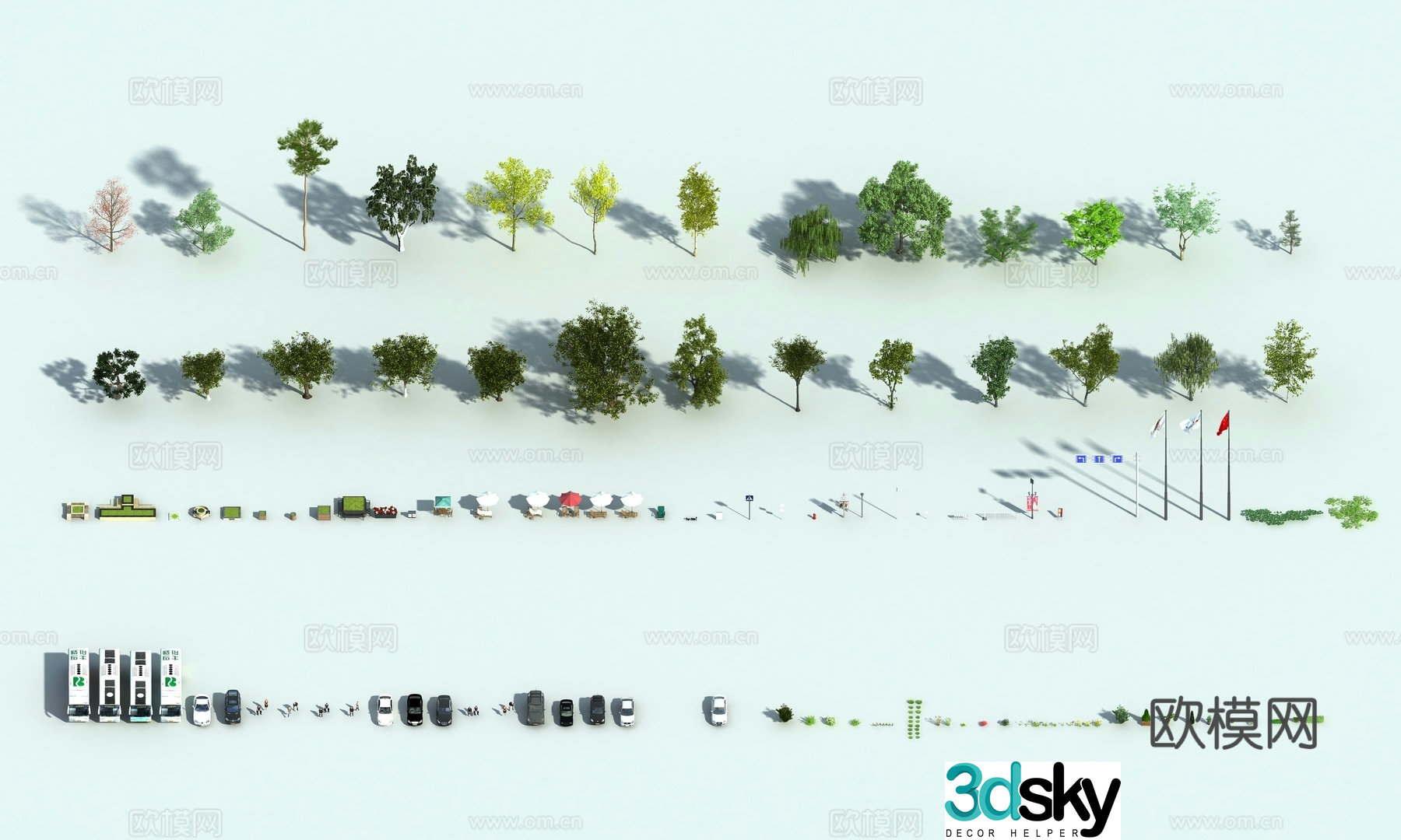 Modern bird’s eye view 3D model