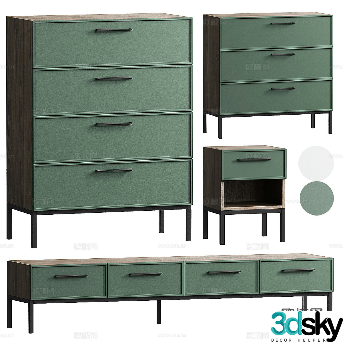 Modern TV cabinet combination 3D model