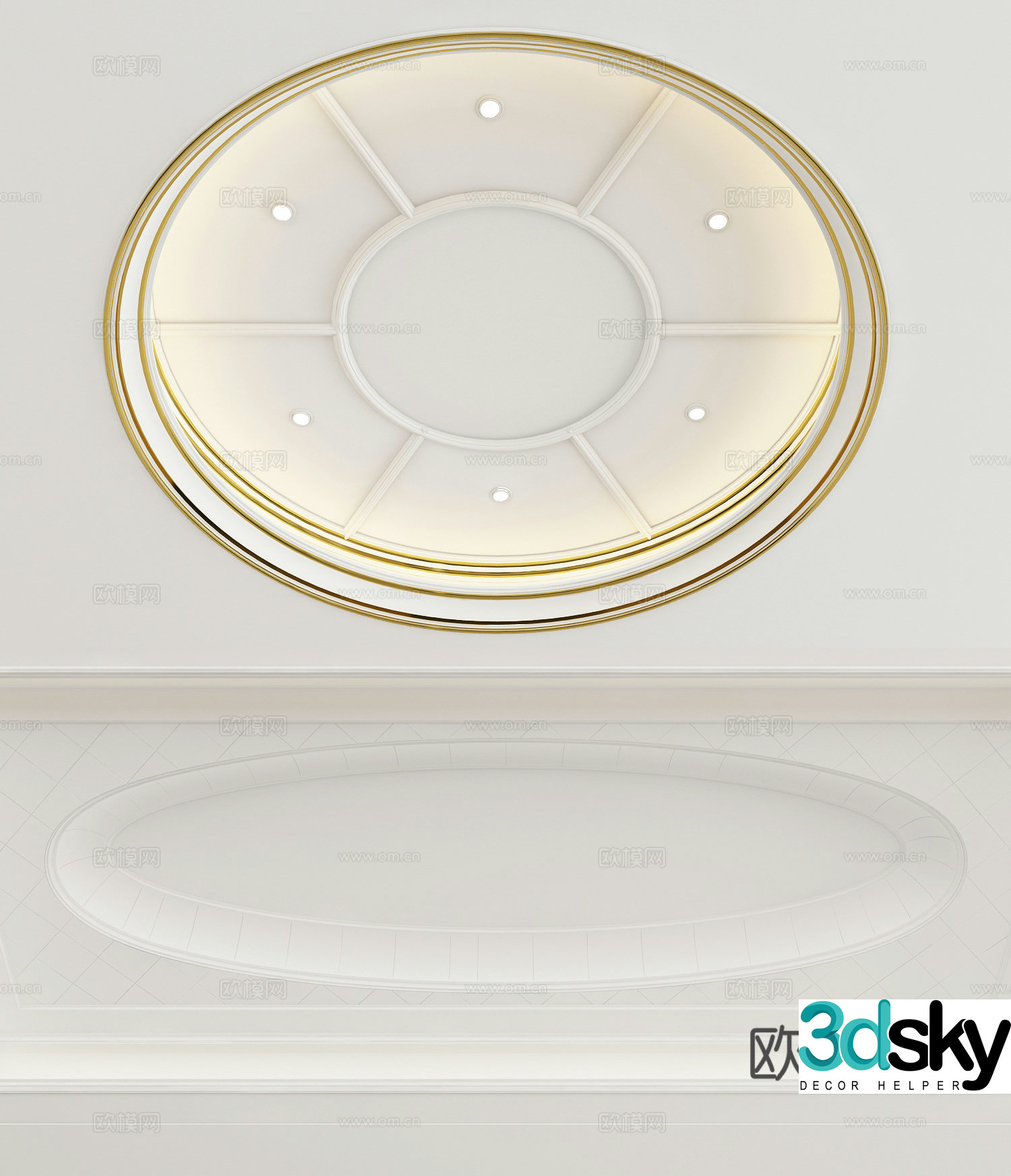 European style ceiling 3D model