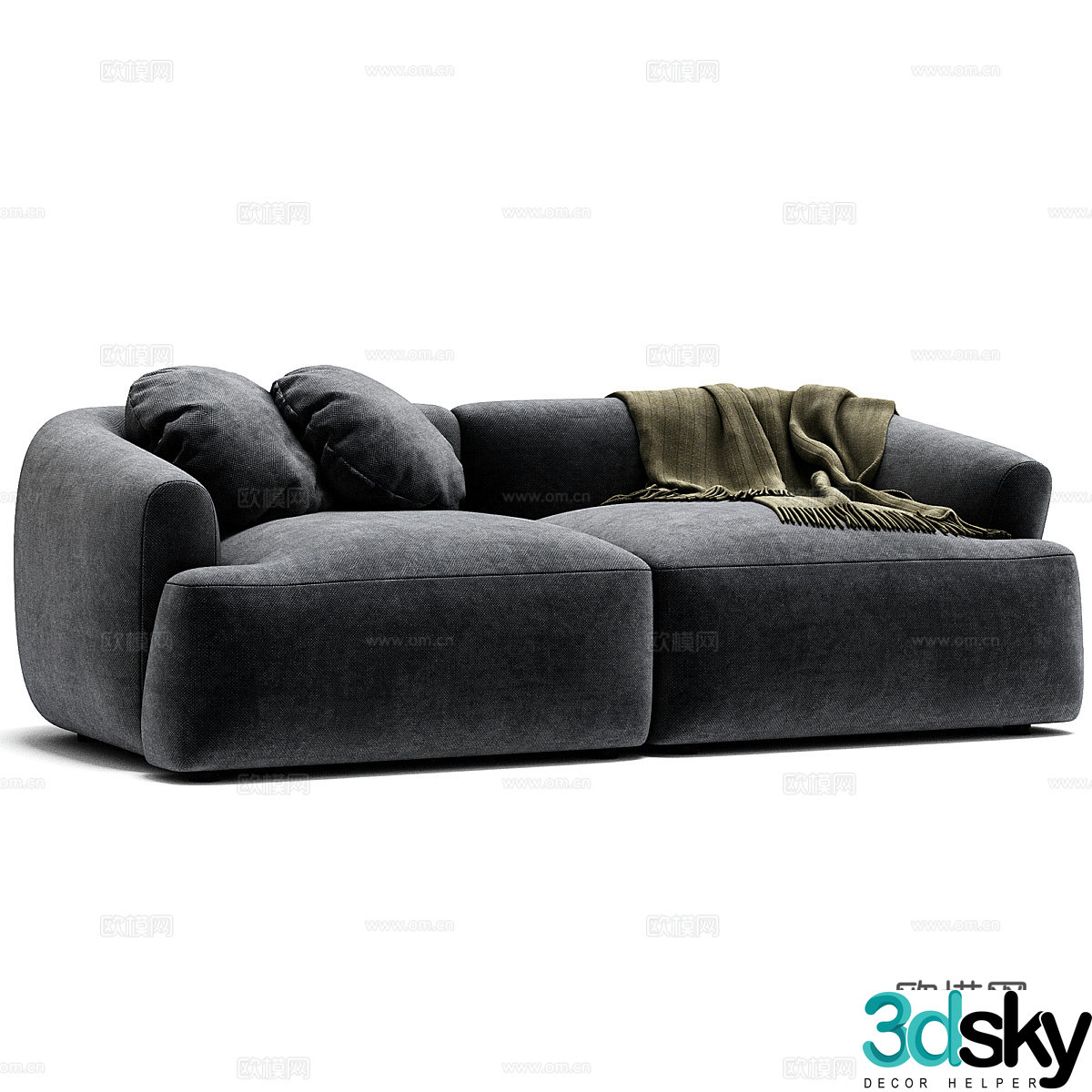 3d model of double sofa