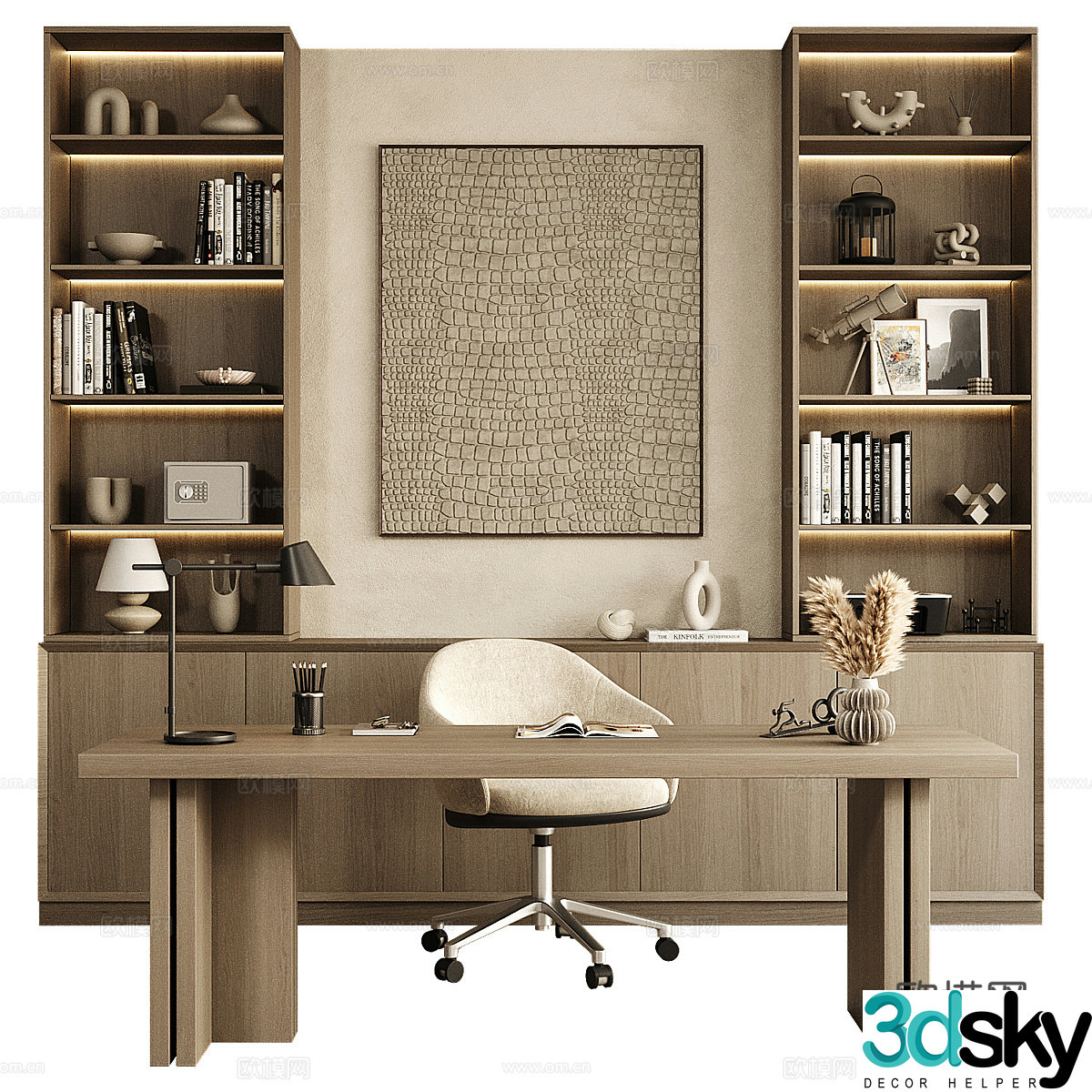 New Chinese bookcase 3D model