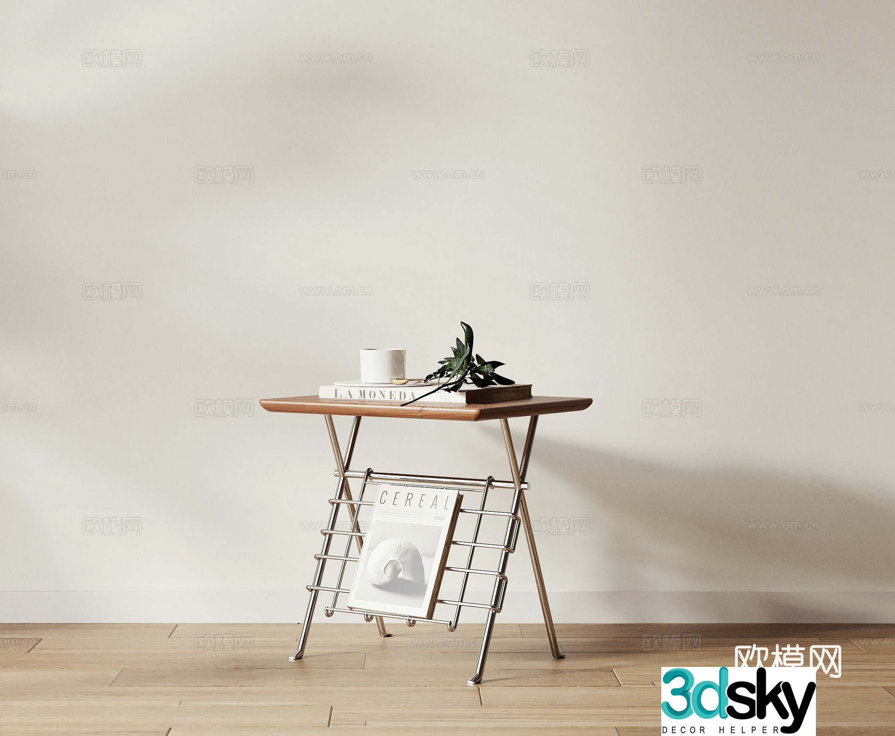 3D model of side bedside table
