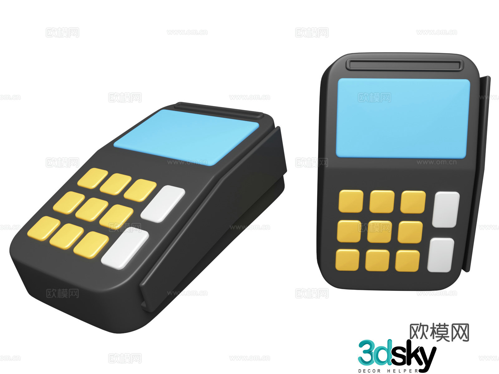 POS machine card swiping machine financial technology Internet finance financial technology theme 3D model