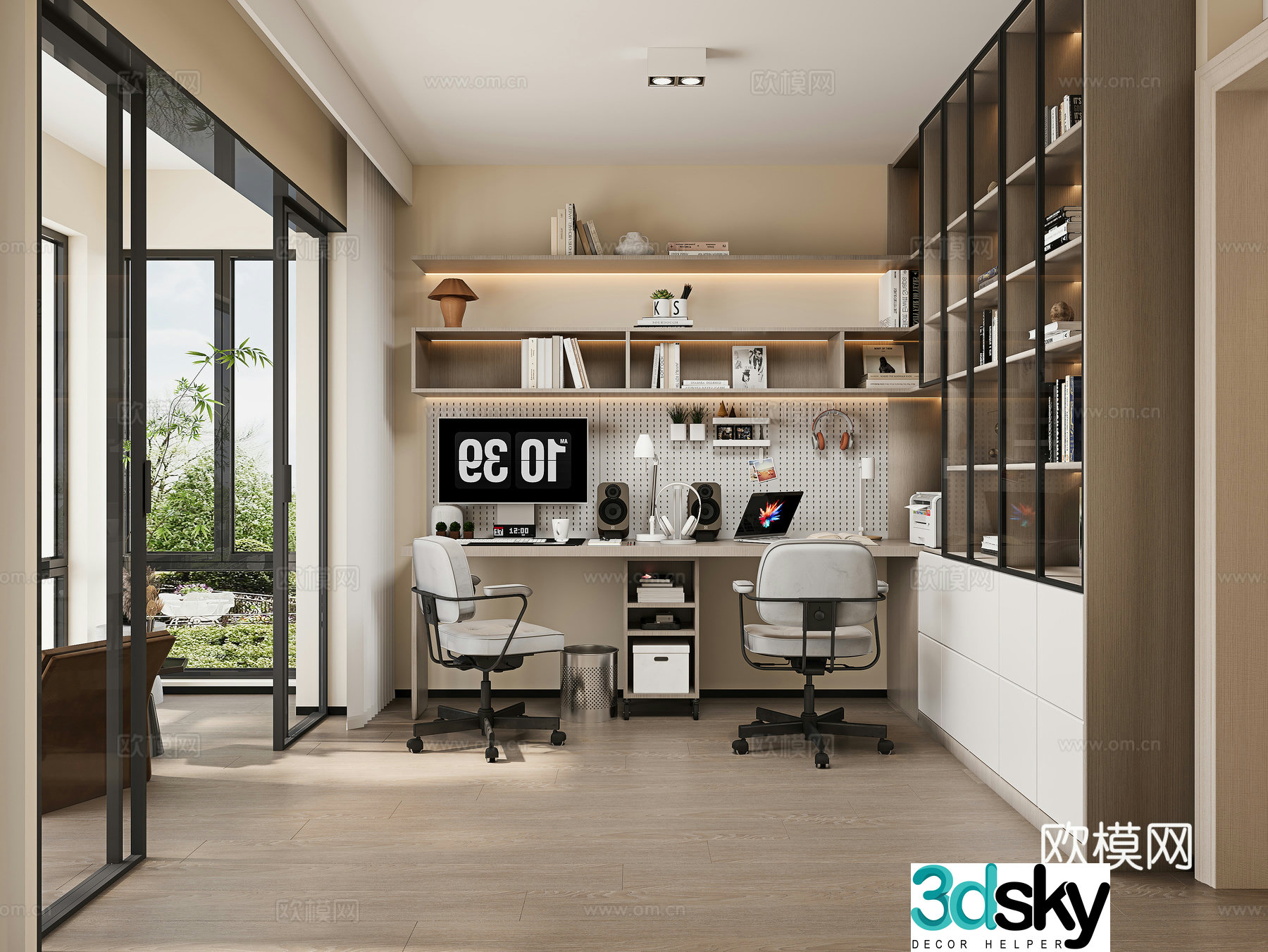 Modern study 3D model 3D model