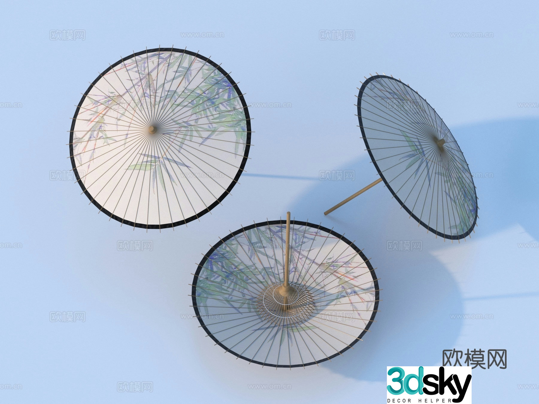 Umbrella Oil paper umbrella Chinese umbrella 3D model