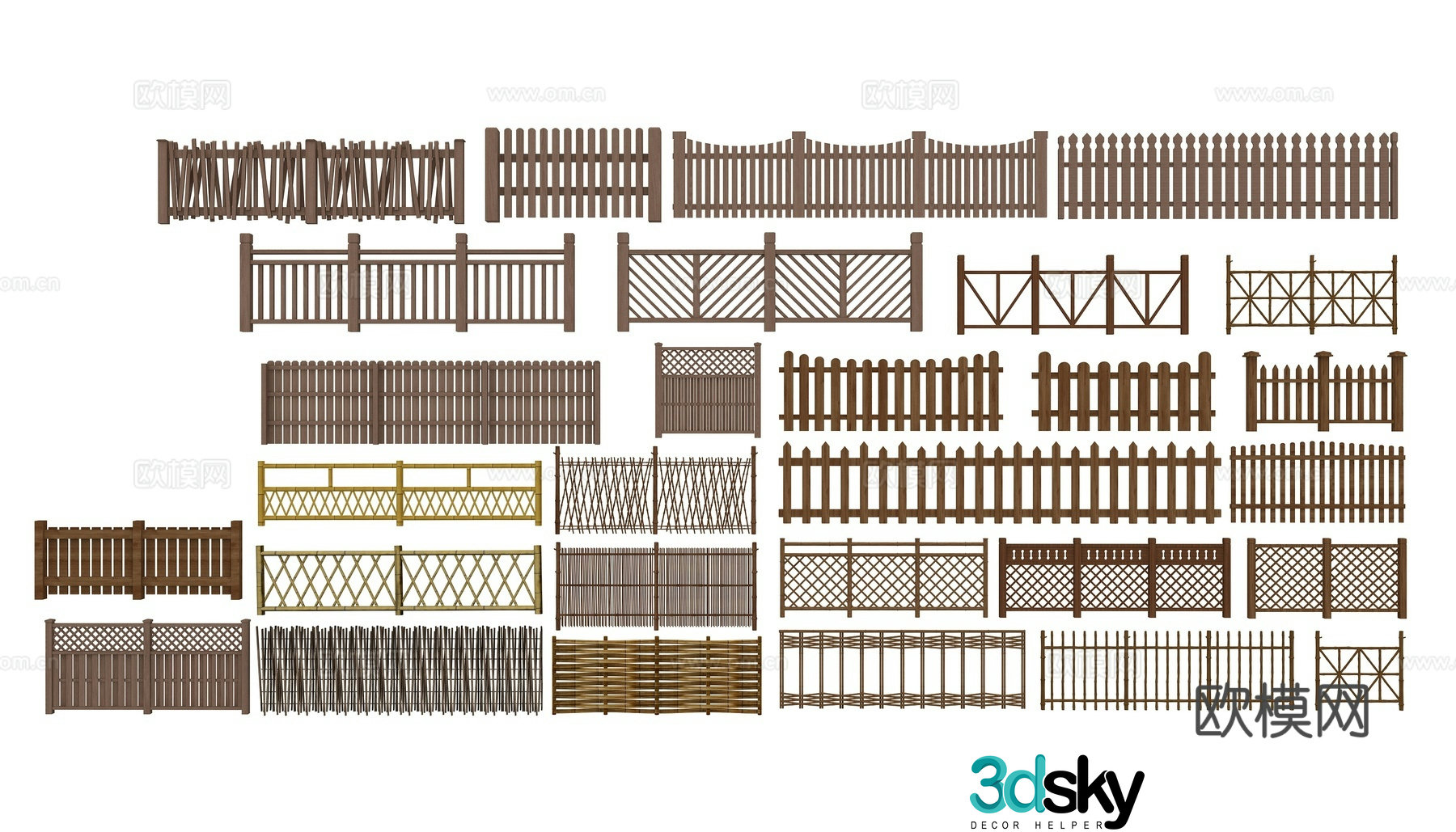 New Chinese railing 3D model