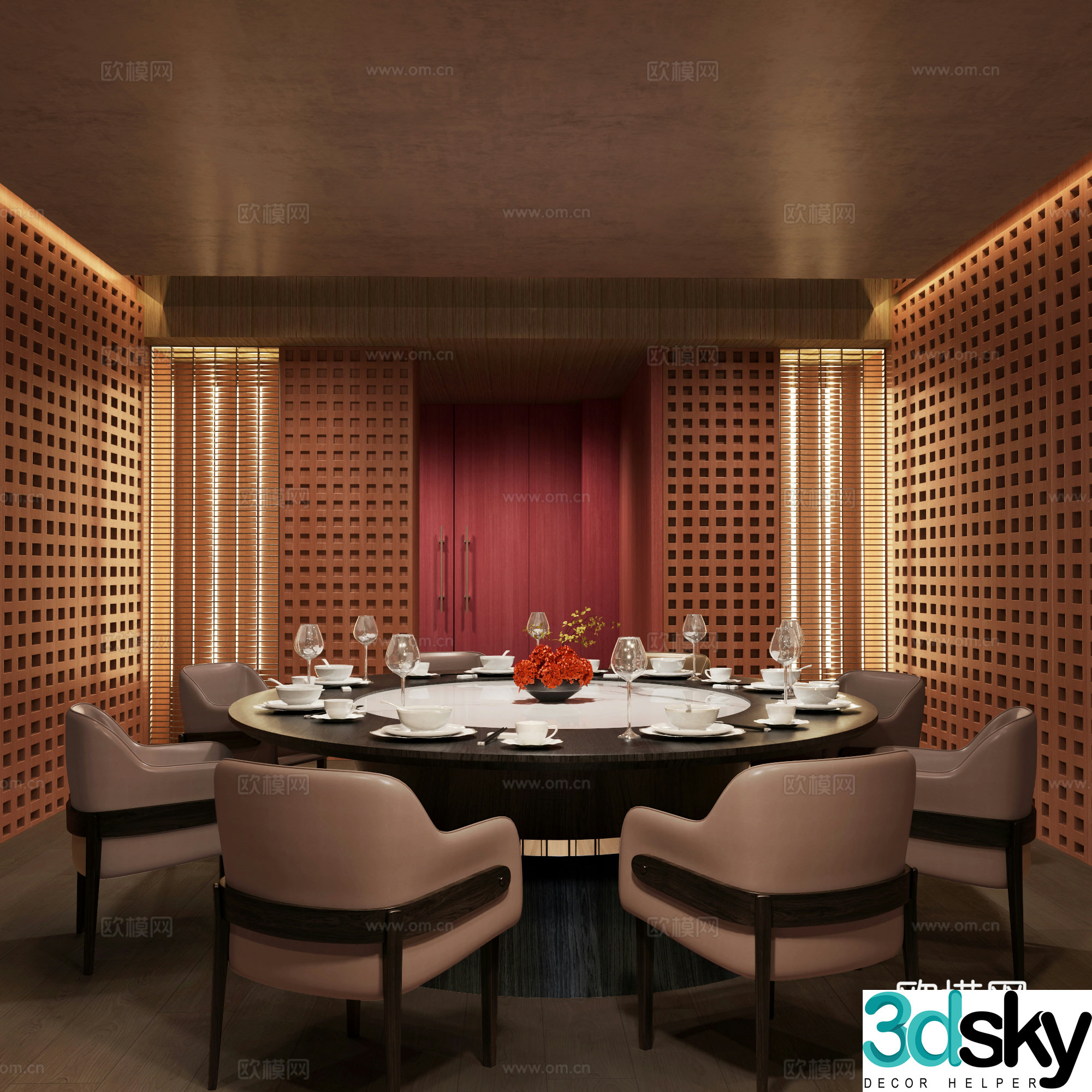 Restaurant private room 3d model