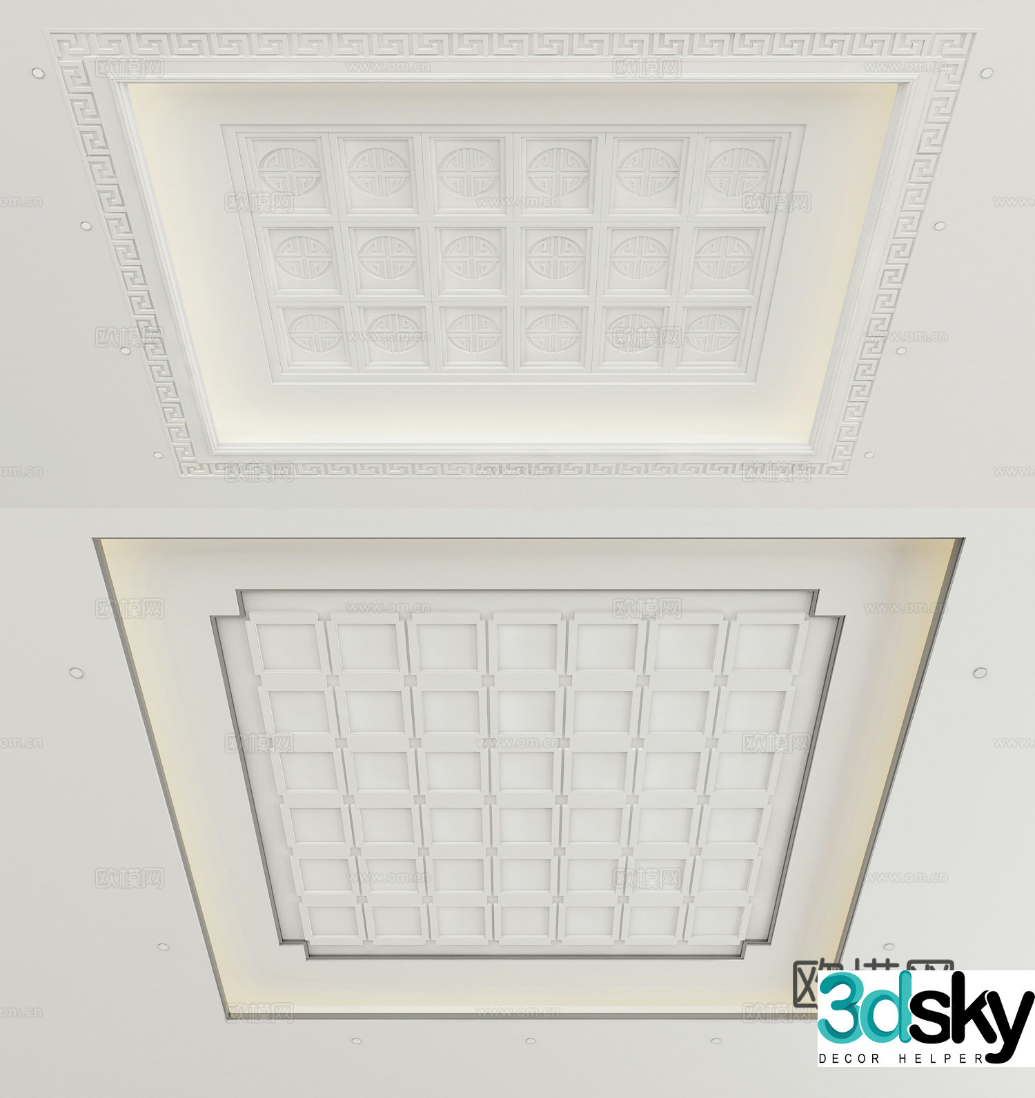 New Chinese style ceiling 3D model