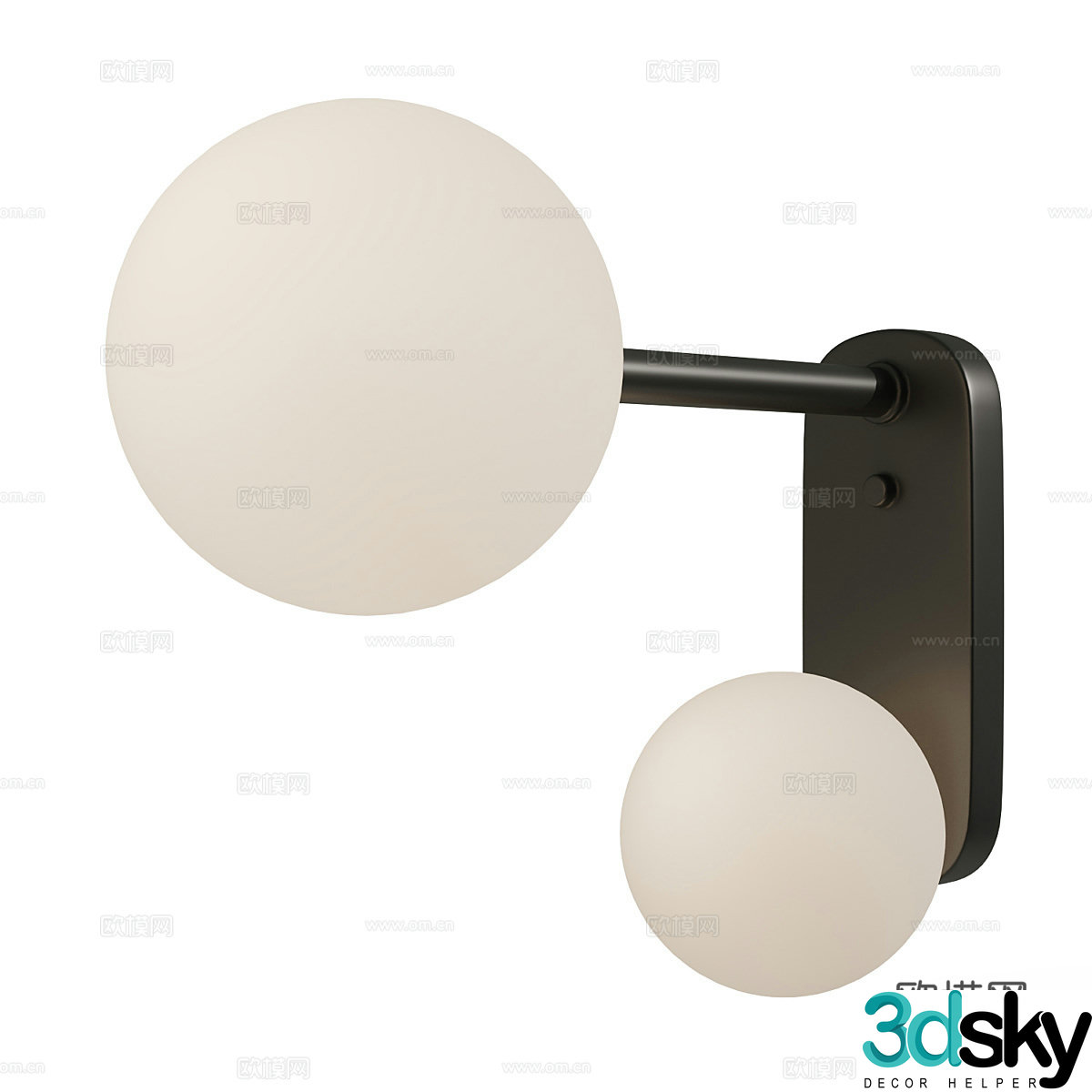 Modern Cream Wind Wall Light 3D Model