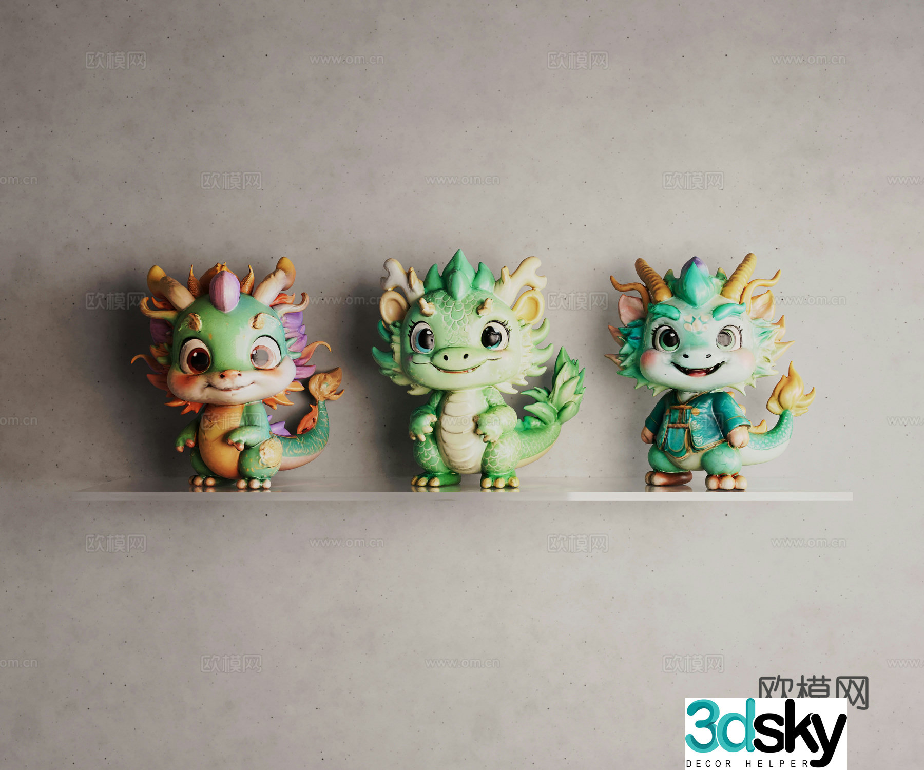 Dragon hand office doll ornaments 3d model