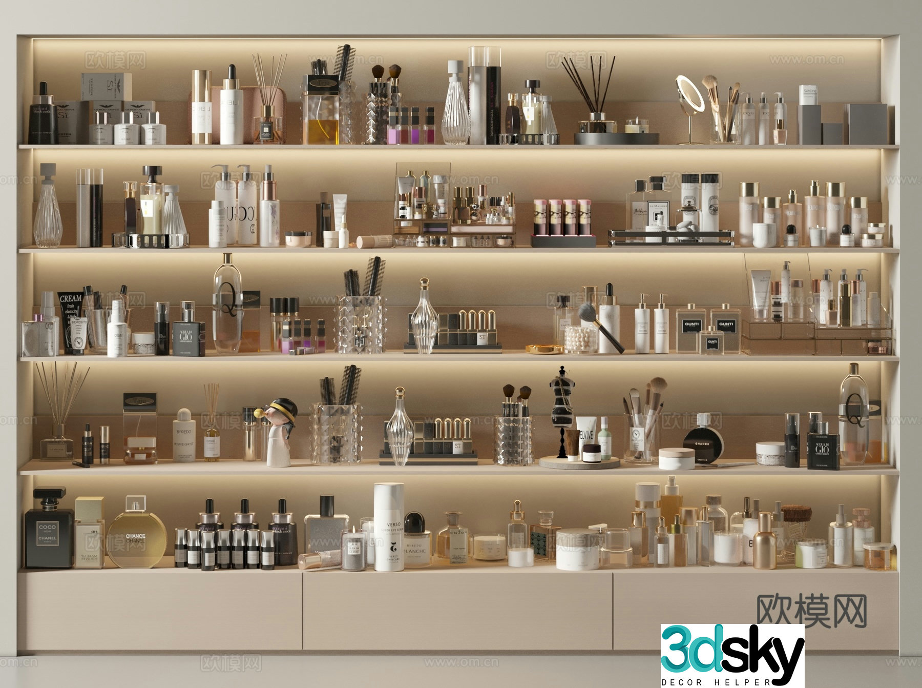 Modern cosmetics daily necessities 3D model