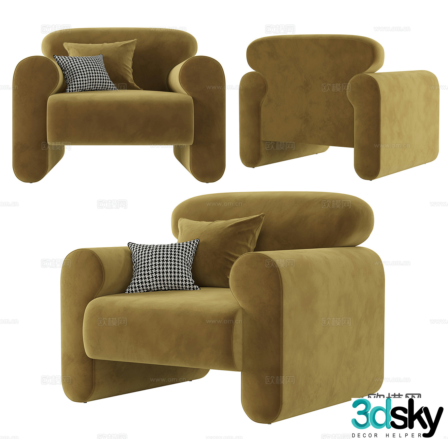 Modern single sofa 3d model
