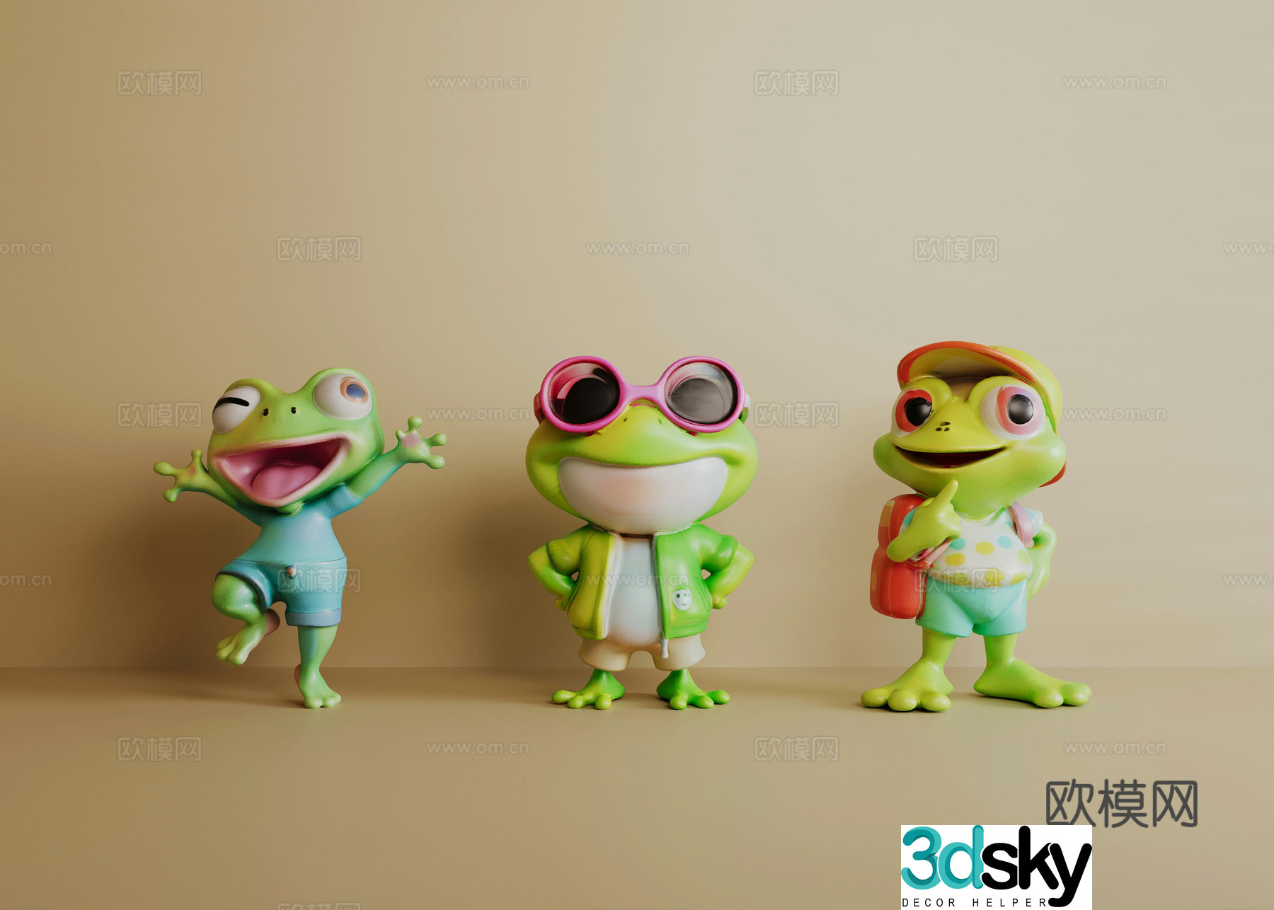 Frog figure doll ornaments 3d model