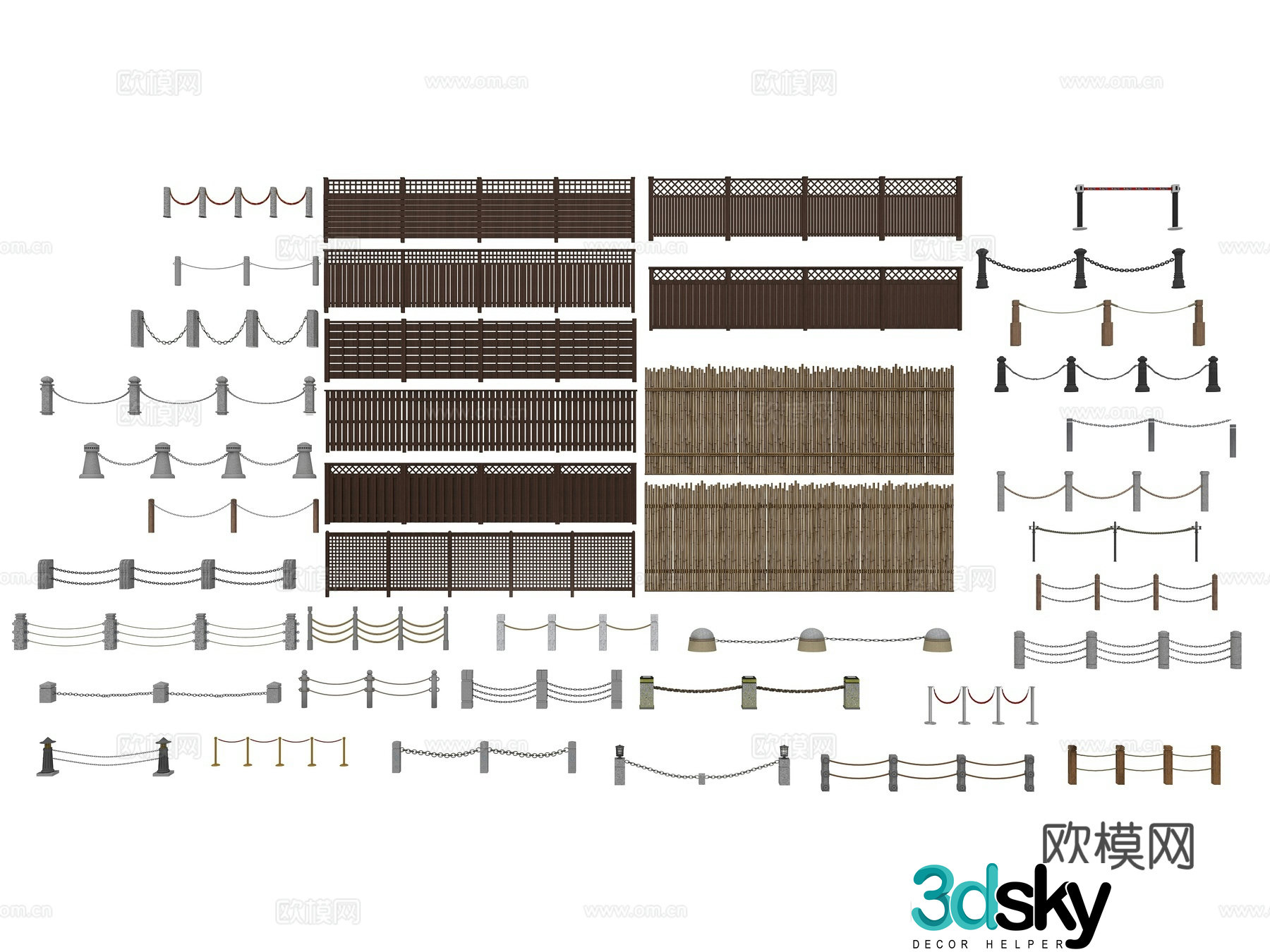 New Chinese railing 3D model