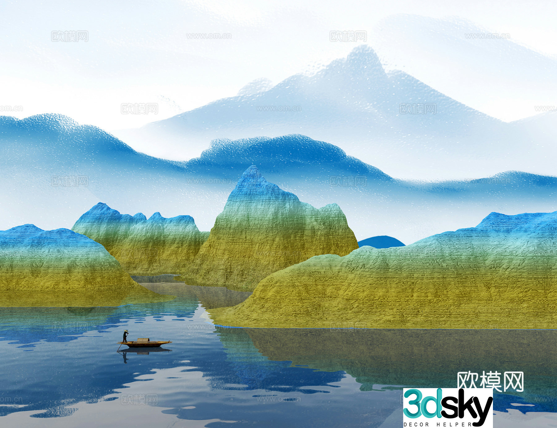 Guofeng landscape 3D model