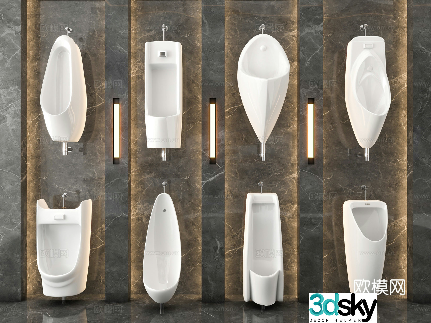 urinal urinal urinal toilet public bathroom 3d model