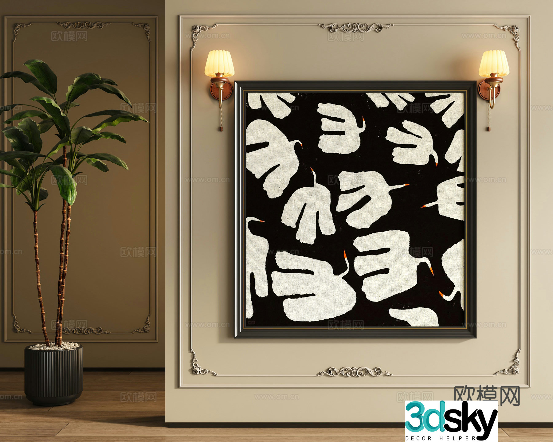 French decorative painting 3d model