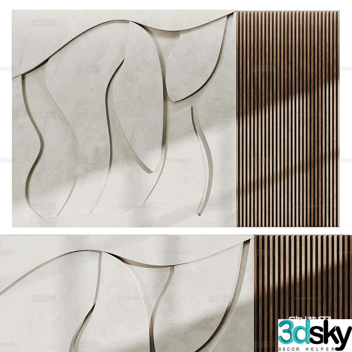 3d model of bed background wall