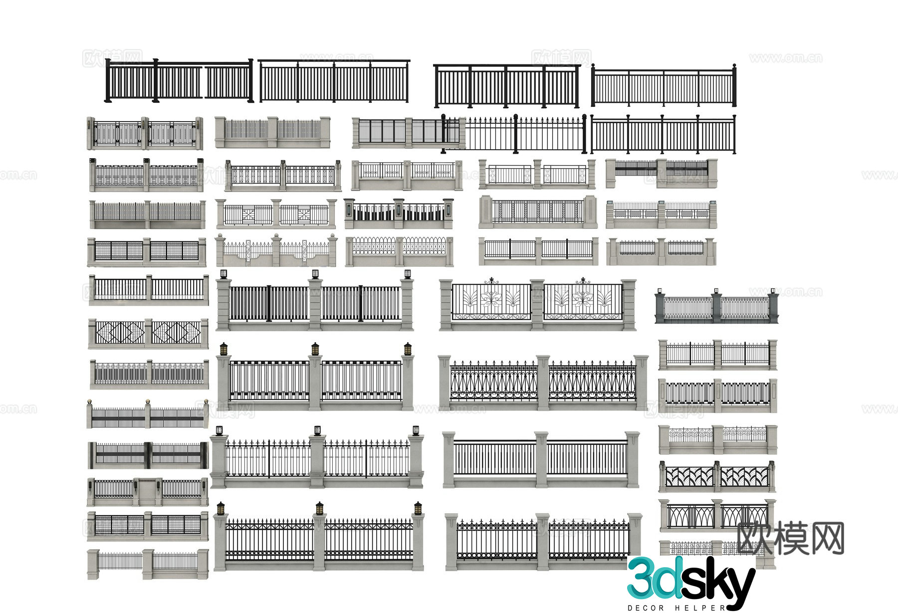 Simple European wall 3D model