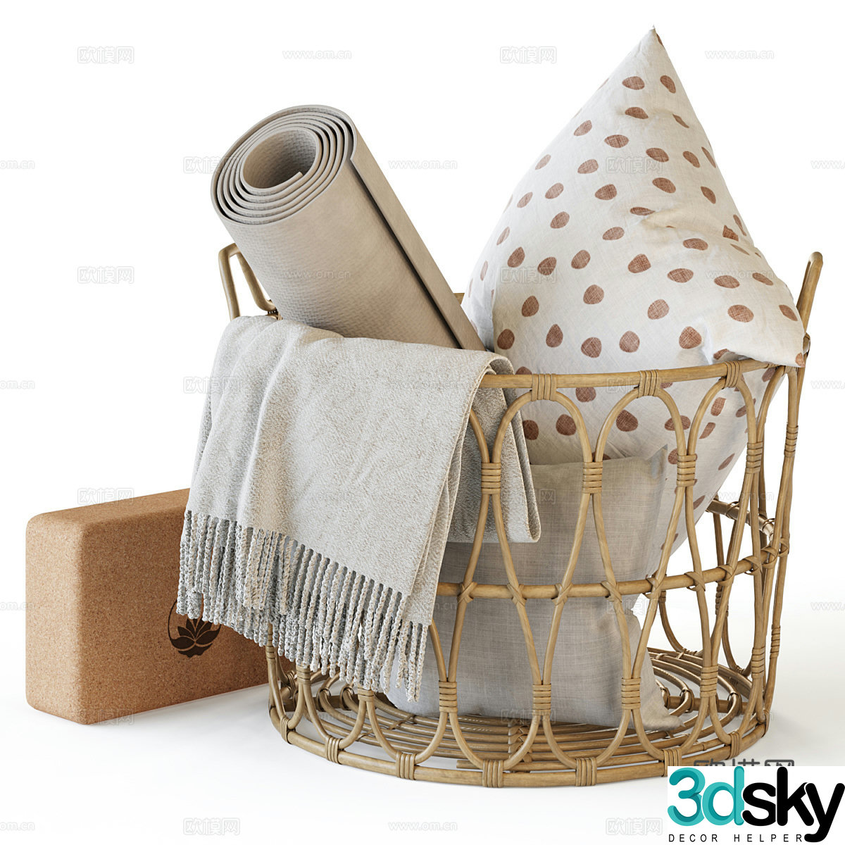 Basket pillow 3D model