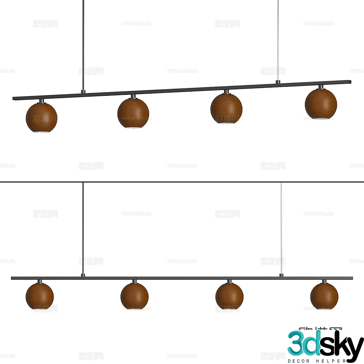 New Chinese craft chandelier 3D model
