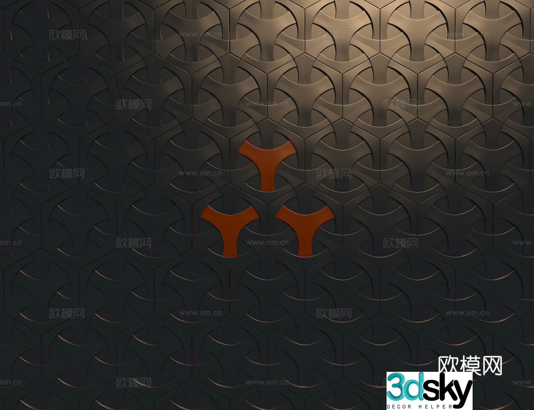 Three-dimensional wall panel 3d model