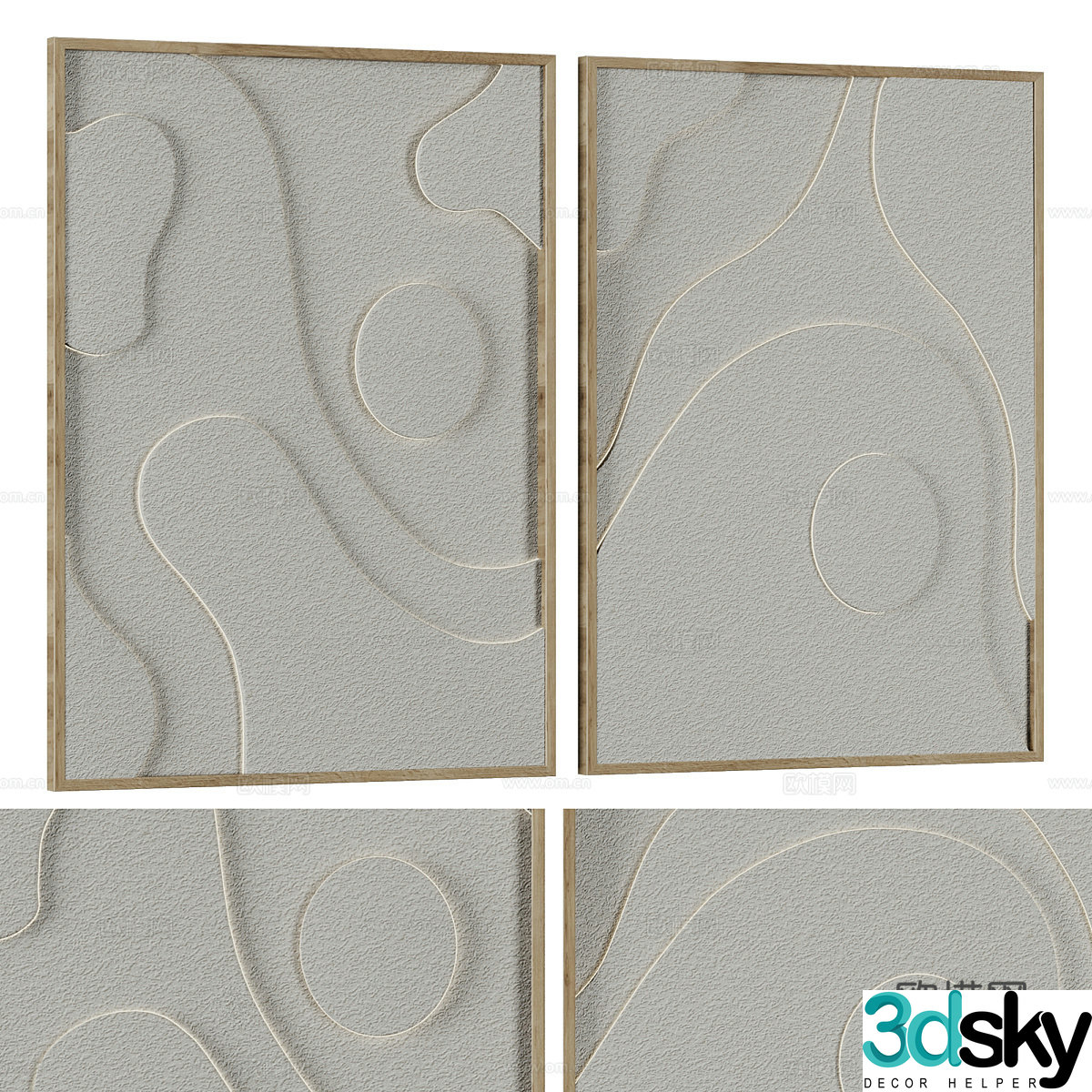 New Chinese style hanging painting 3D model