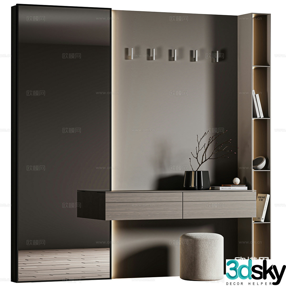 Modern Italian minimalist dressing table 3D model
