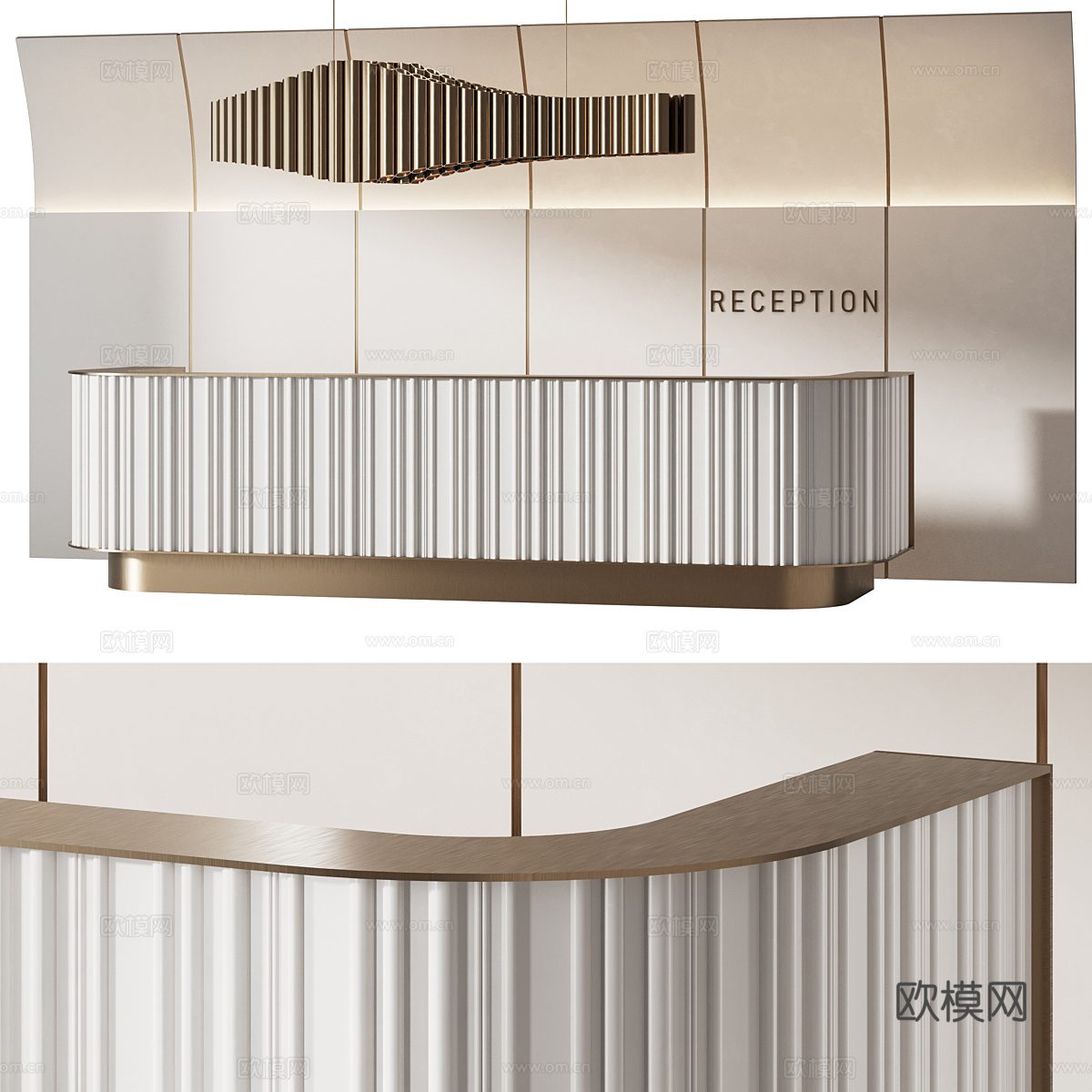 Modern light luxury front desk 3D model