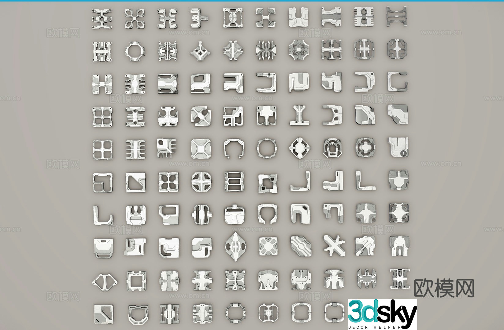 Hardware Technology-sensing hardware combination Parts combination Metal parts Metal components 3D model