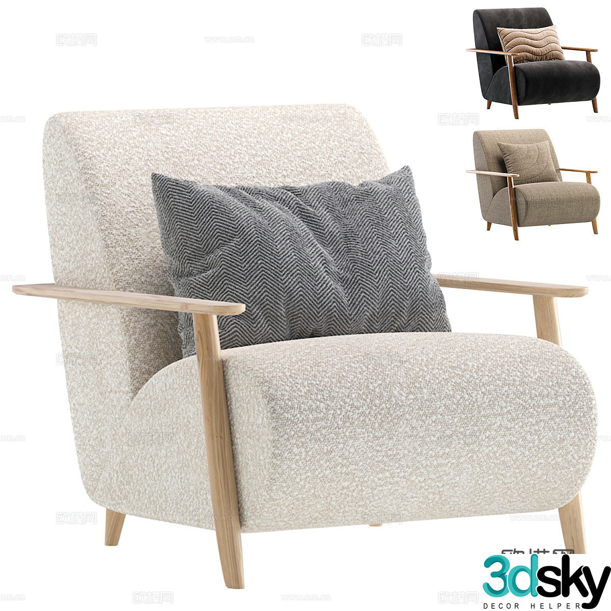 New Chinese casual chair 3D model