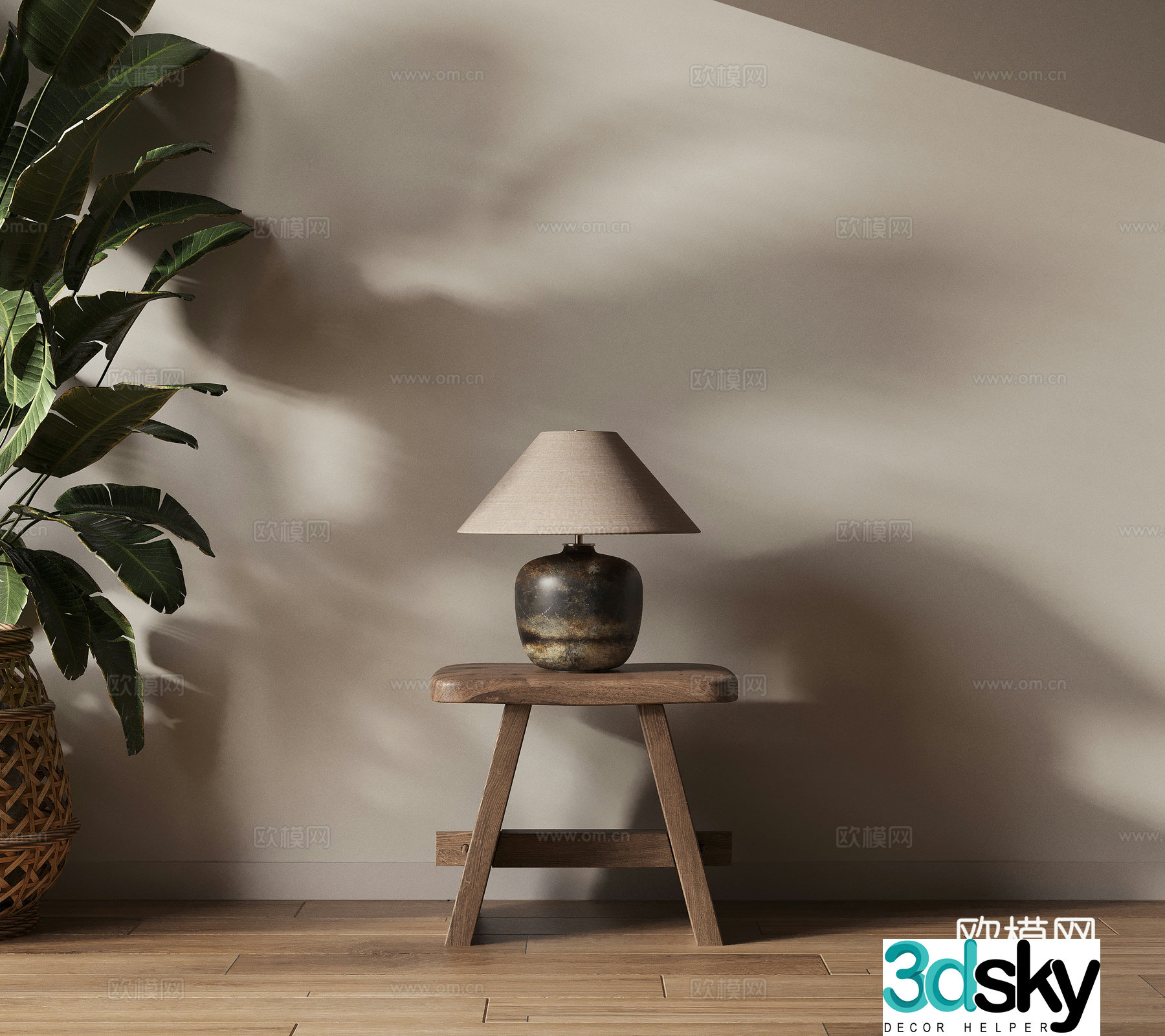 Table lamp side 3D model