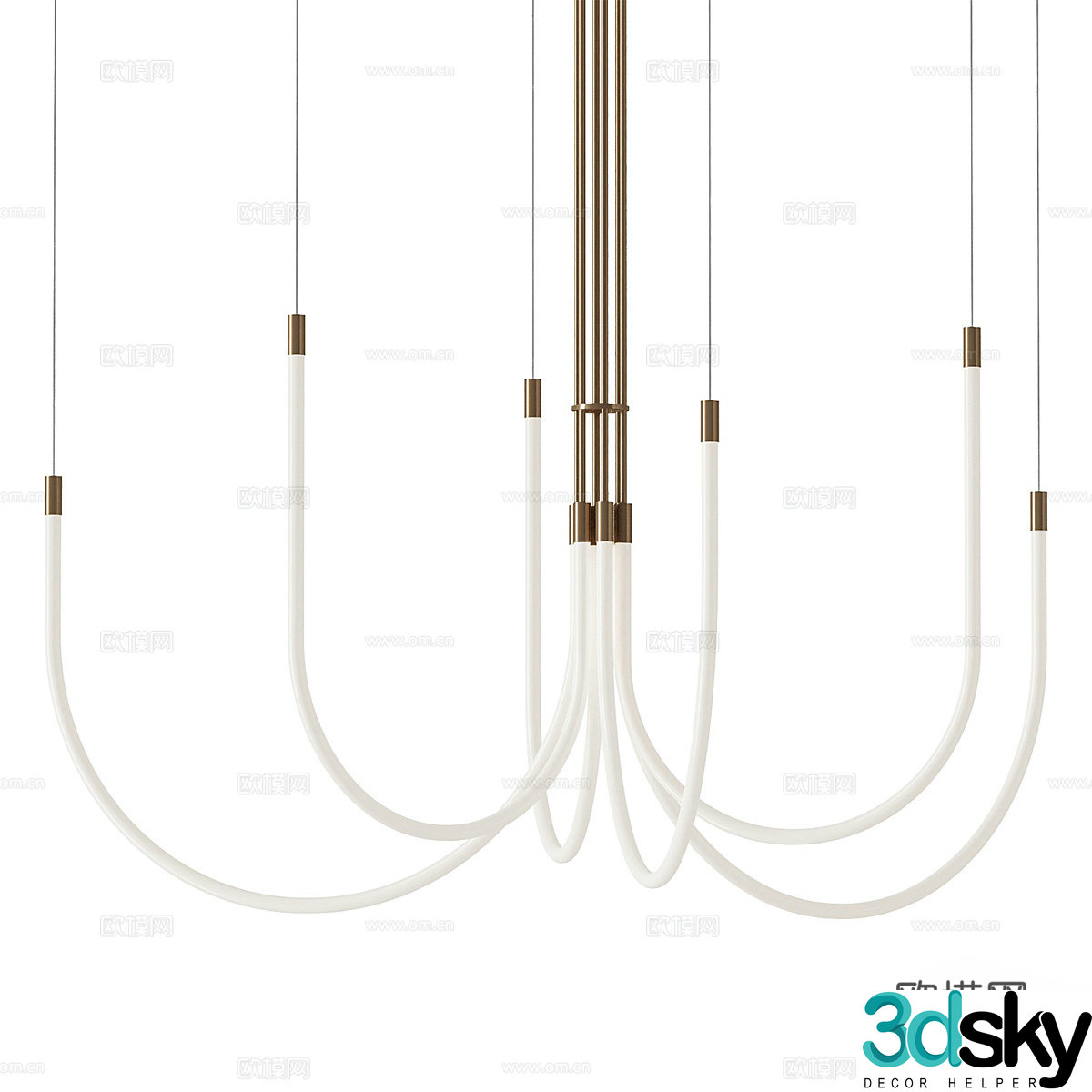 New Chinese style decorative chandelier 3D model