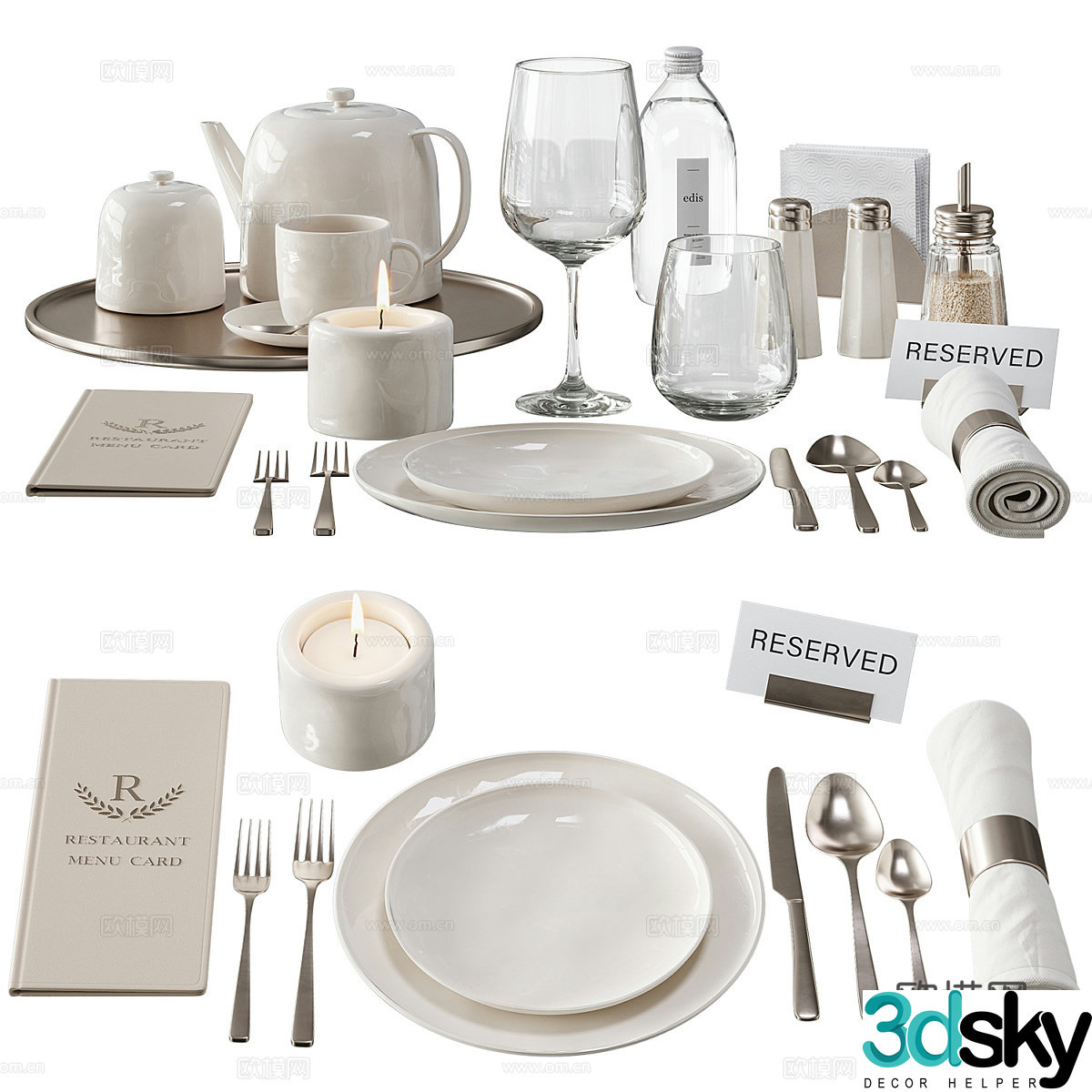 New Chinese tableware 3d model