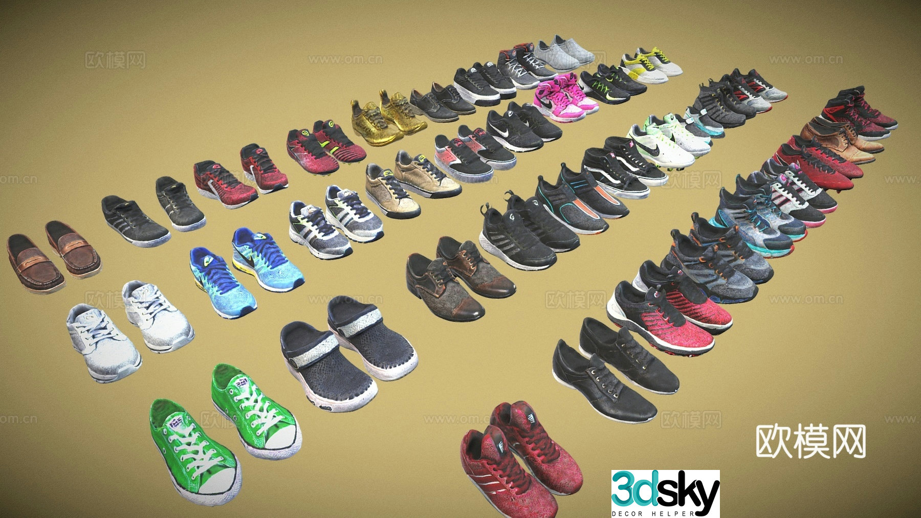 Shoes Modern sneakers combination Shoes Sports shoes 3d model
