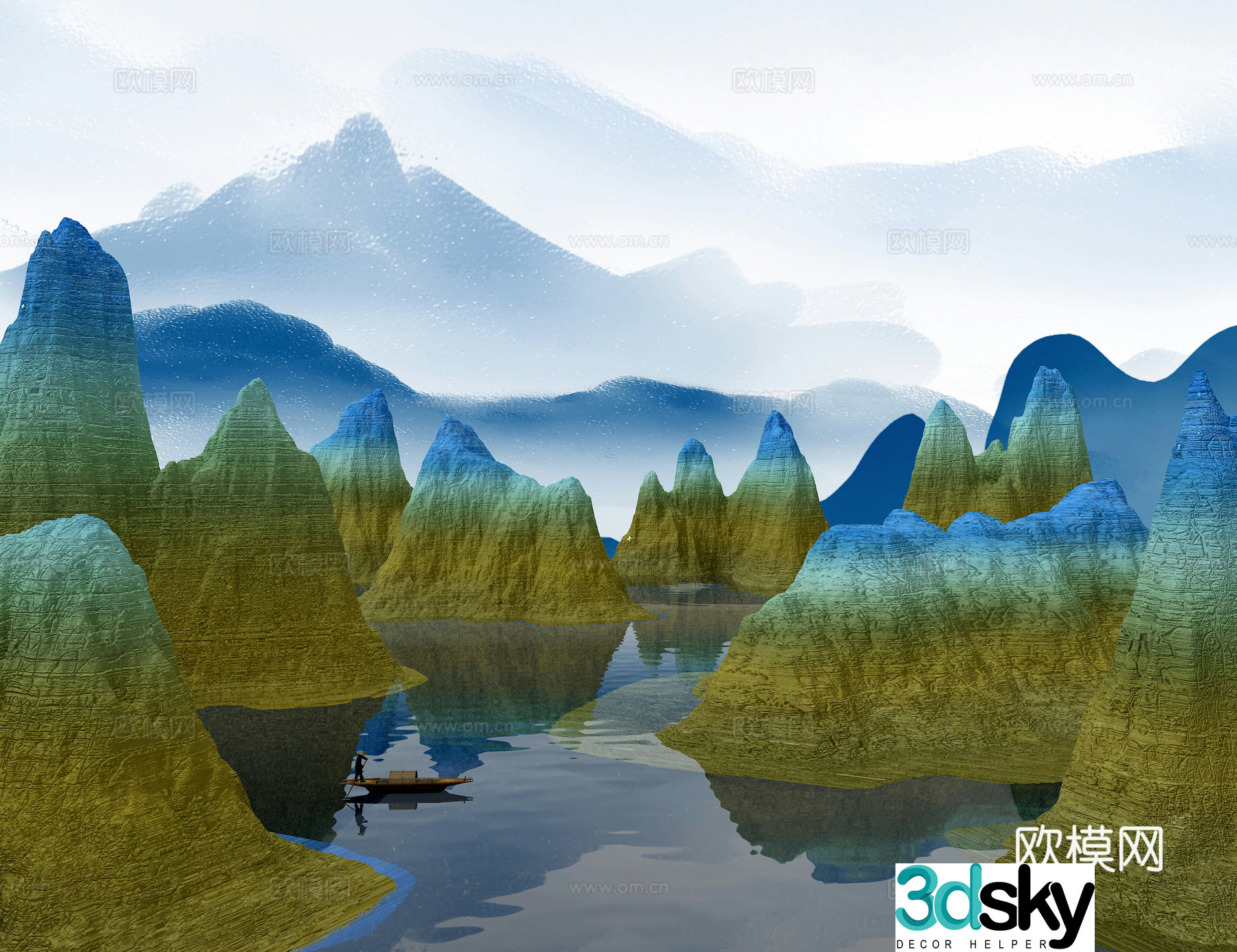 Guofeng landscape 3D model