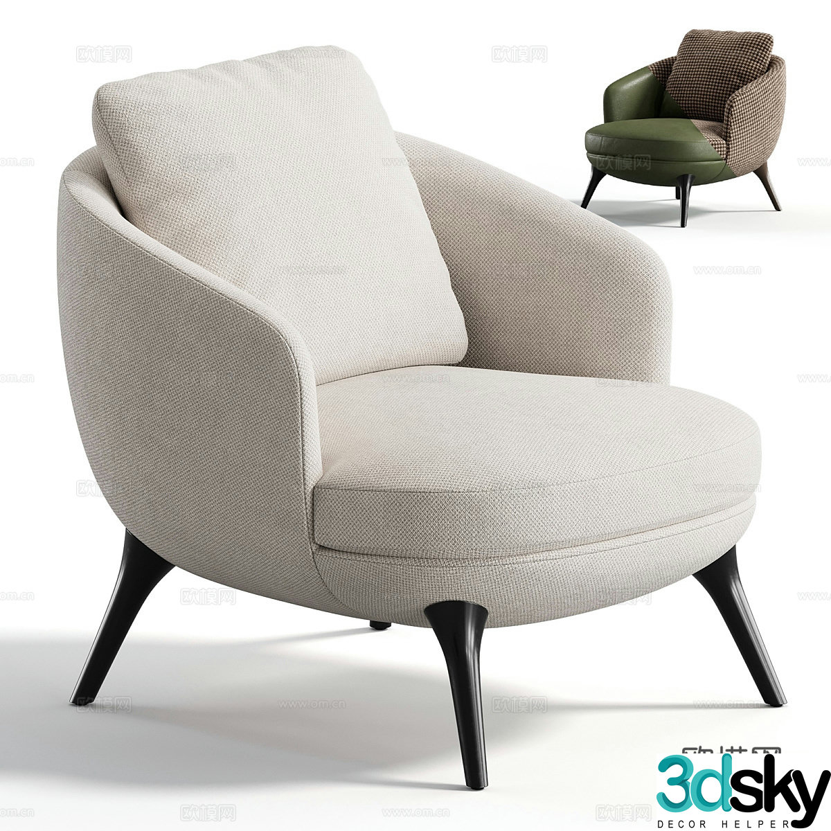 New Chinese casual chair 3D model
