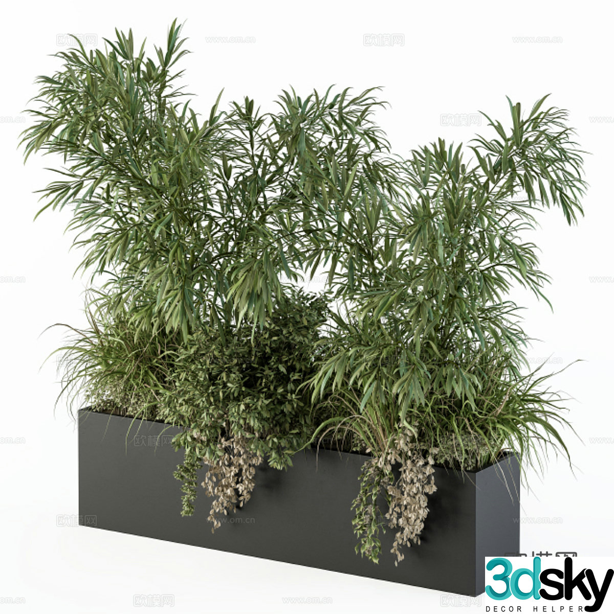 New Chinese style bamboo plant box 3D model