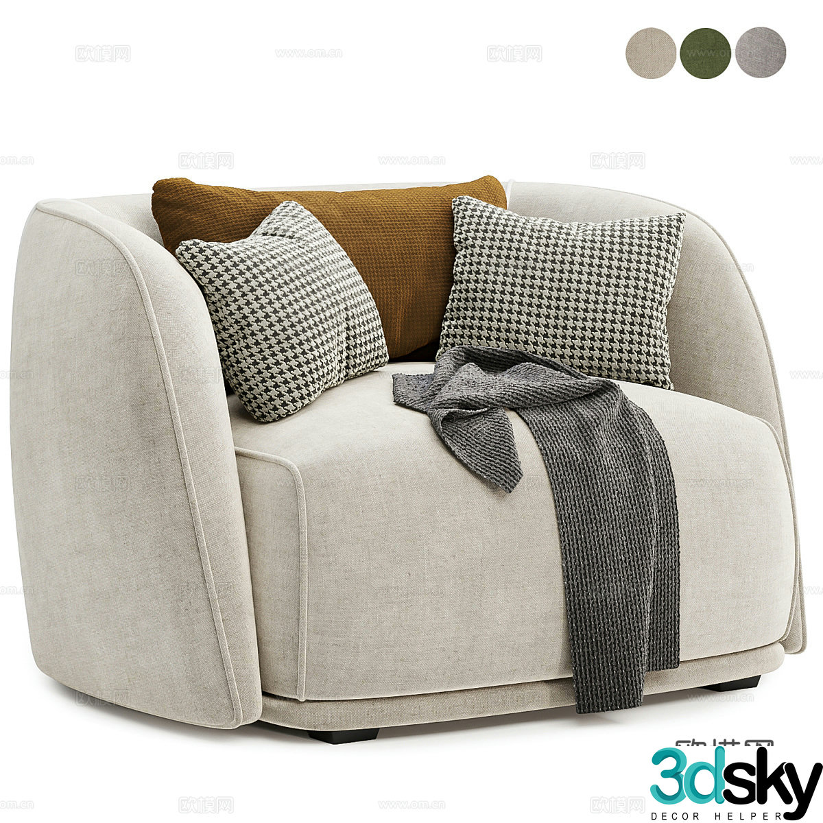 Modern Italian casual sofa 3d model
