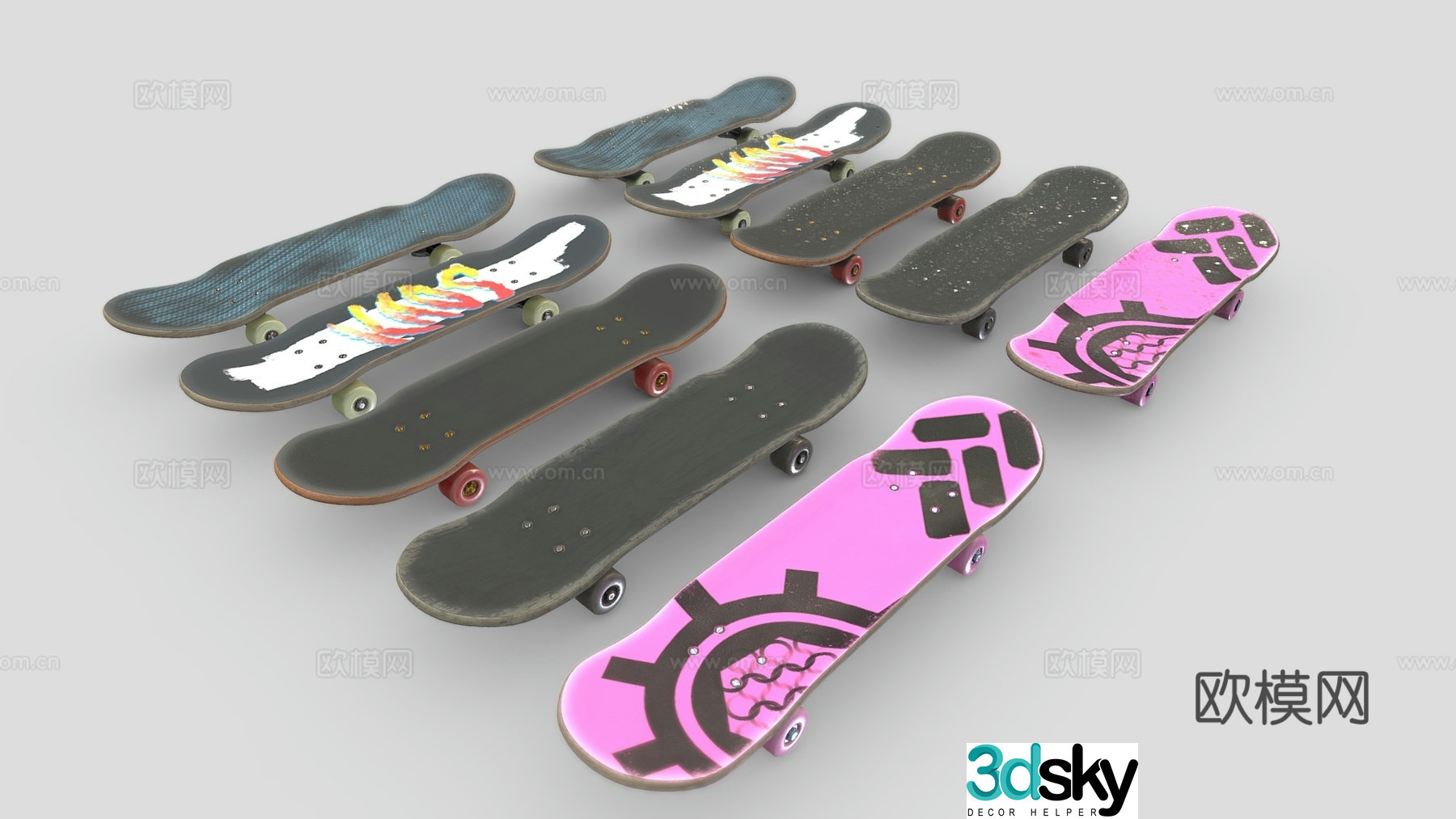 Toys Skateboard Skateboard Combination Skateboard Shoes Skateboard Toys 3D Model