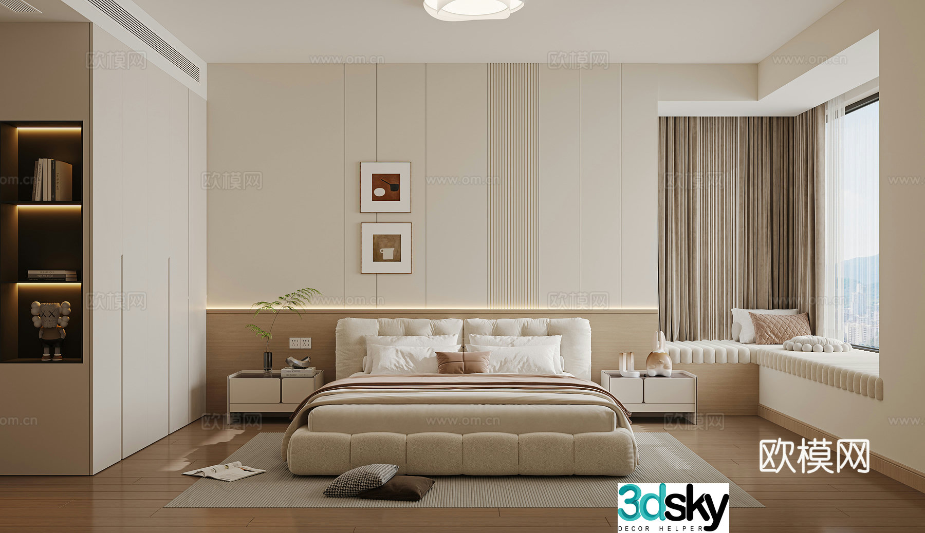 Modern bedroom 3D model 3D model