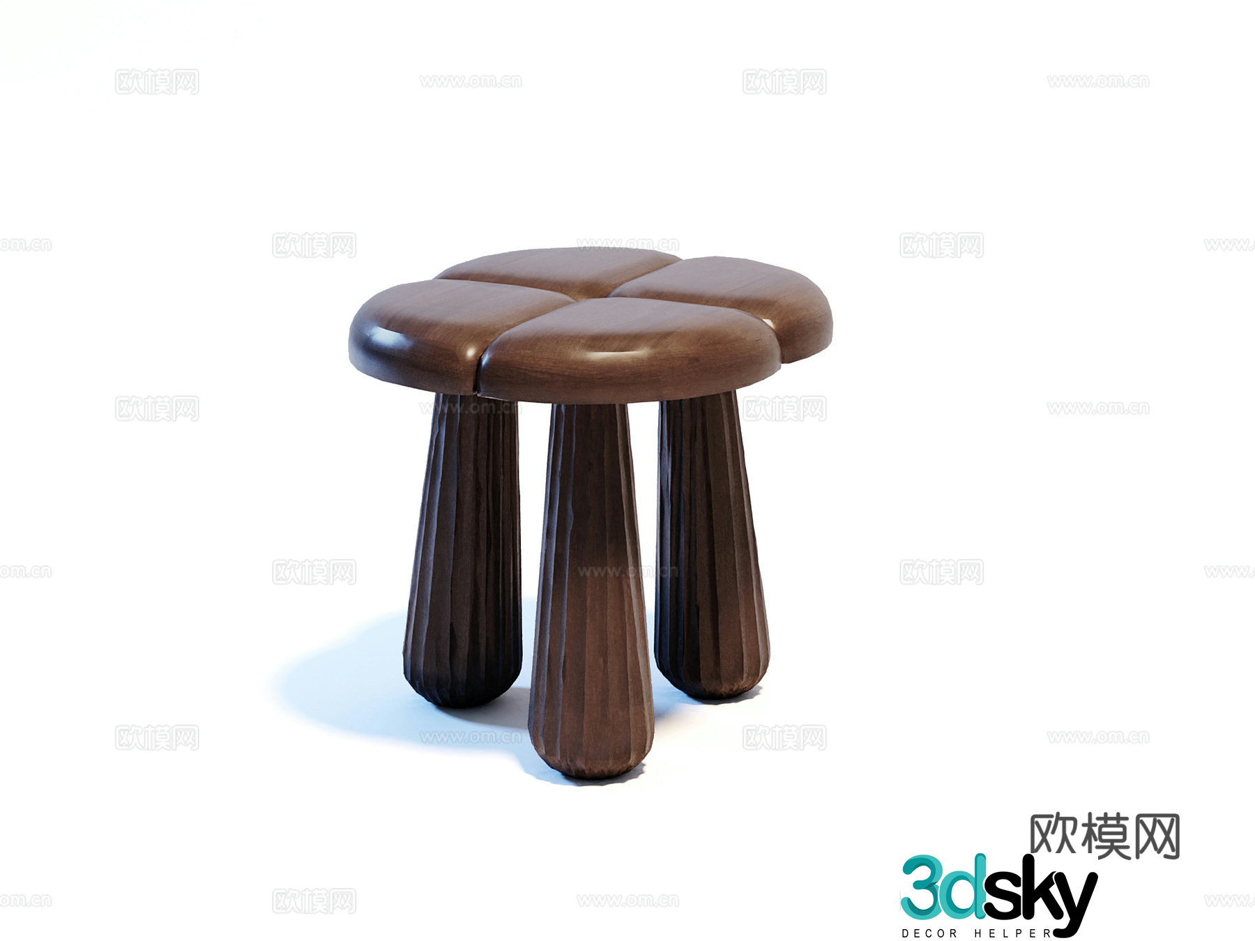 Small wooden bench 3D model
