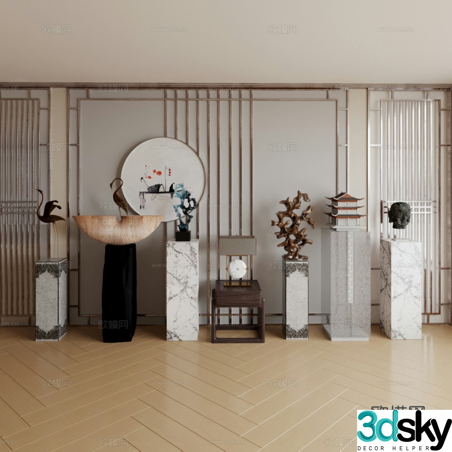 Stone carving ornaments Stone ornaments Chinese decorative ornaments 3D model