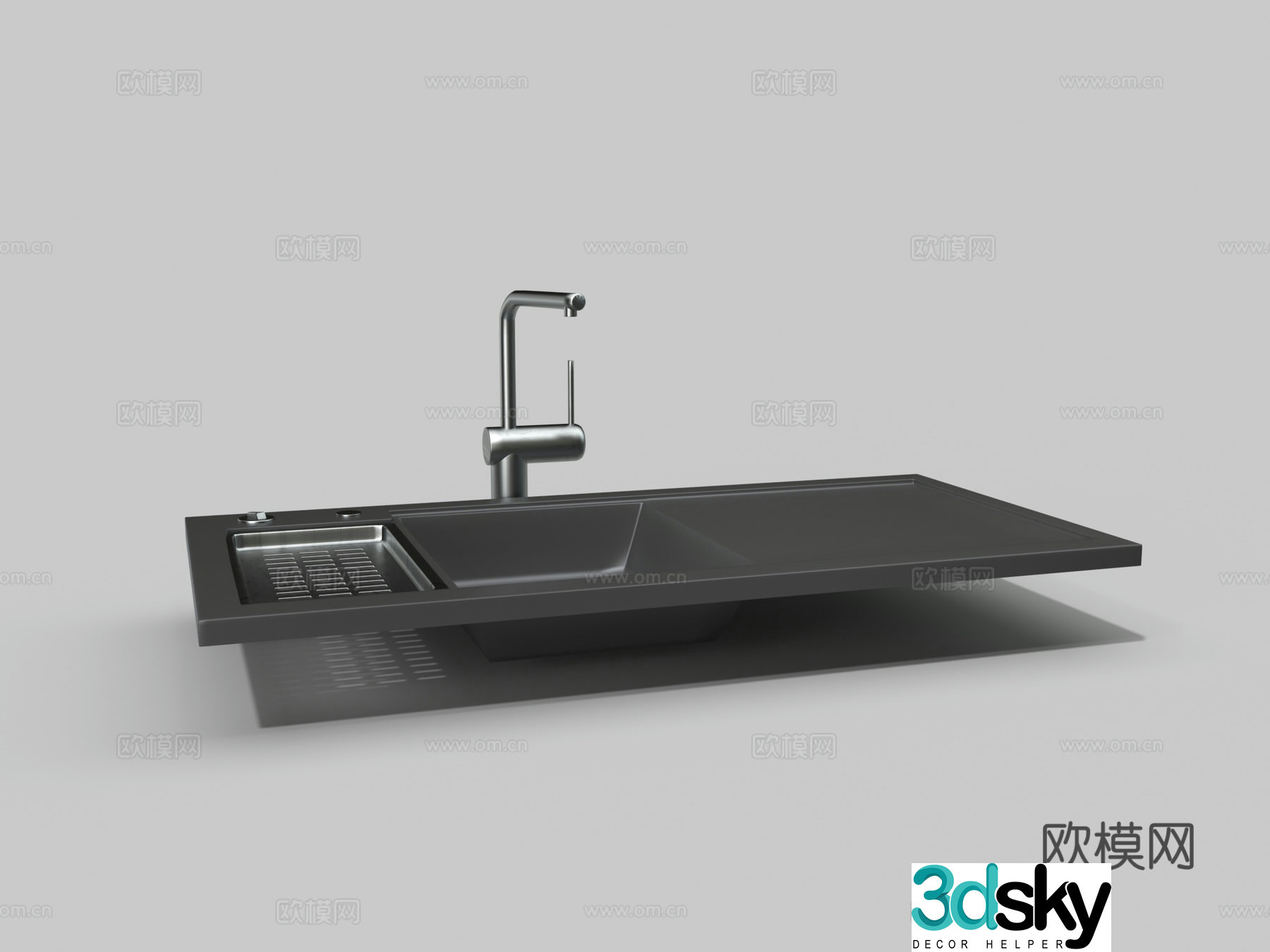Modern Black Steel Basin Washing Basin 3D Model